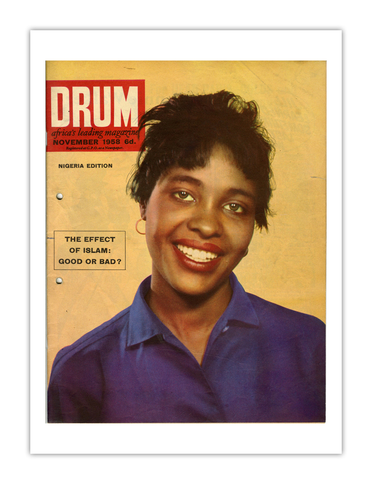 Nigeria Drum Magazine cover, November 1958 – archival poster print
