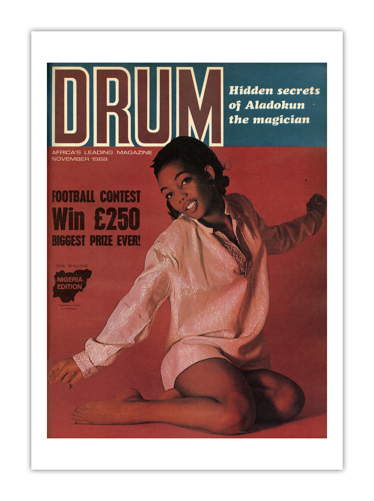 Nigeria Drum Magazine cover, November 1968 – archival poster print