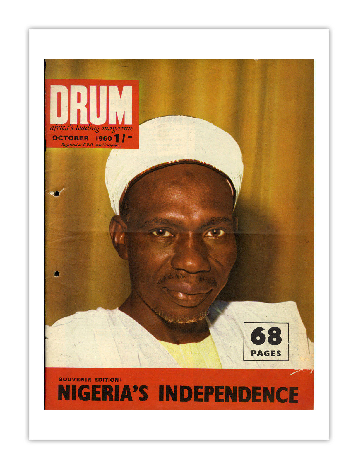 Nigeria Drum Magazine cover, October 1960 – archival poster print