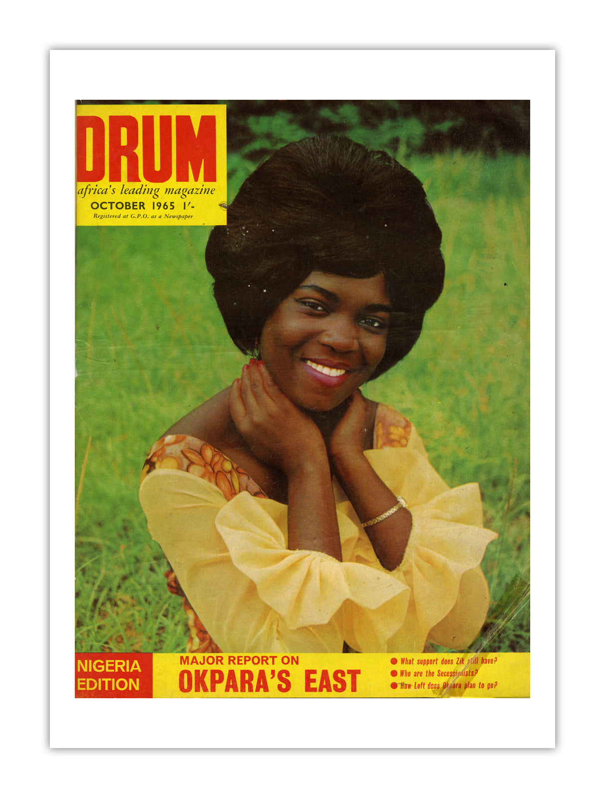 Nigeria Drum Magazine cover, October 1965 – archival poster print