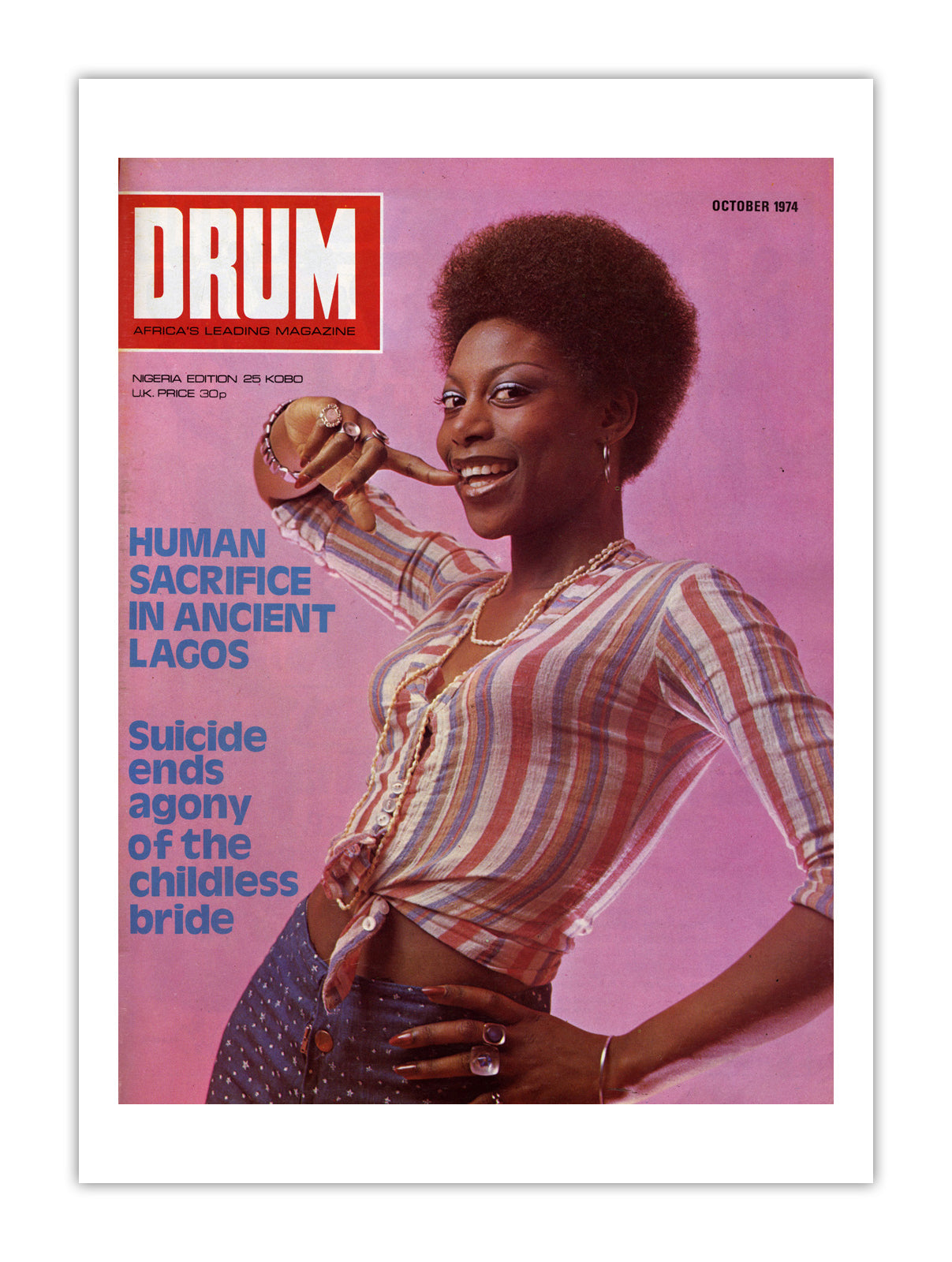 Nigeria Drum Magazine cover, October 1974 – archival poster print