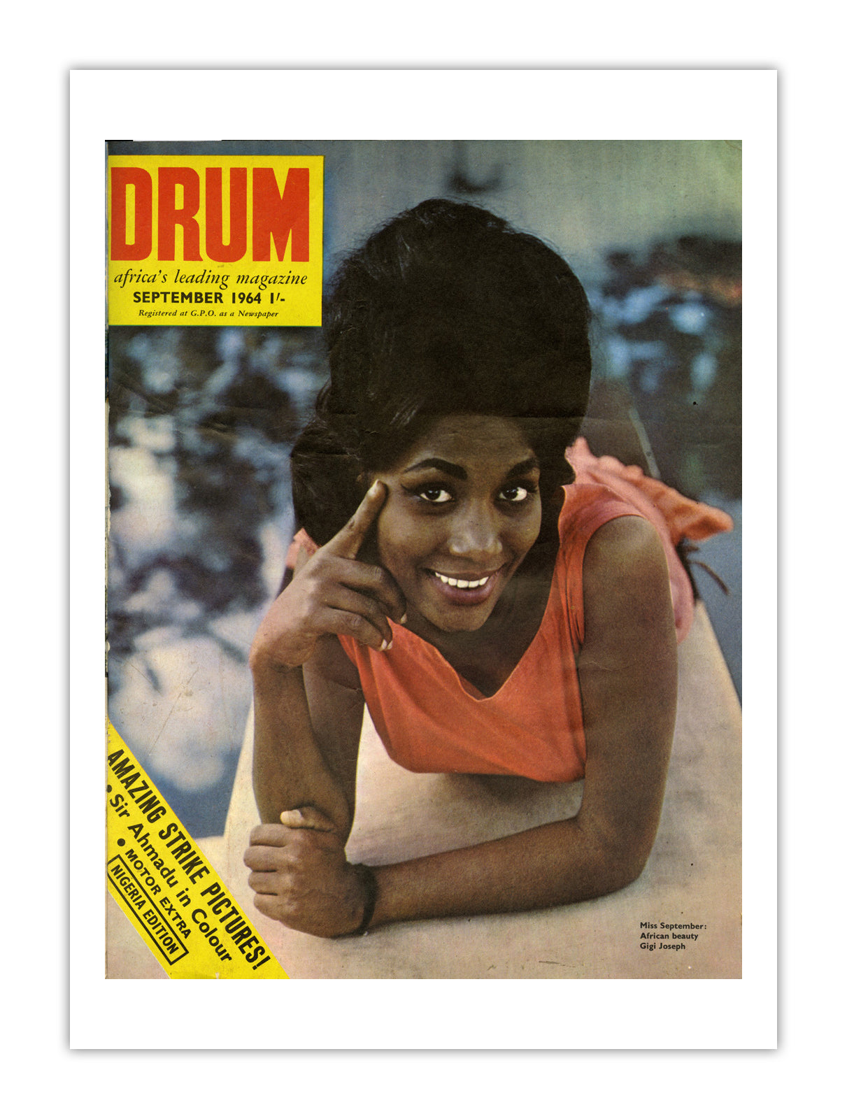 Nigeria Drum Magazine cover, September 1964 – archival poster print