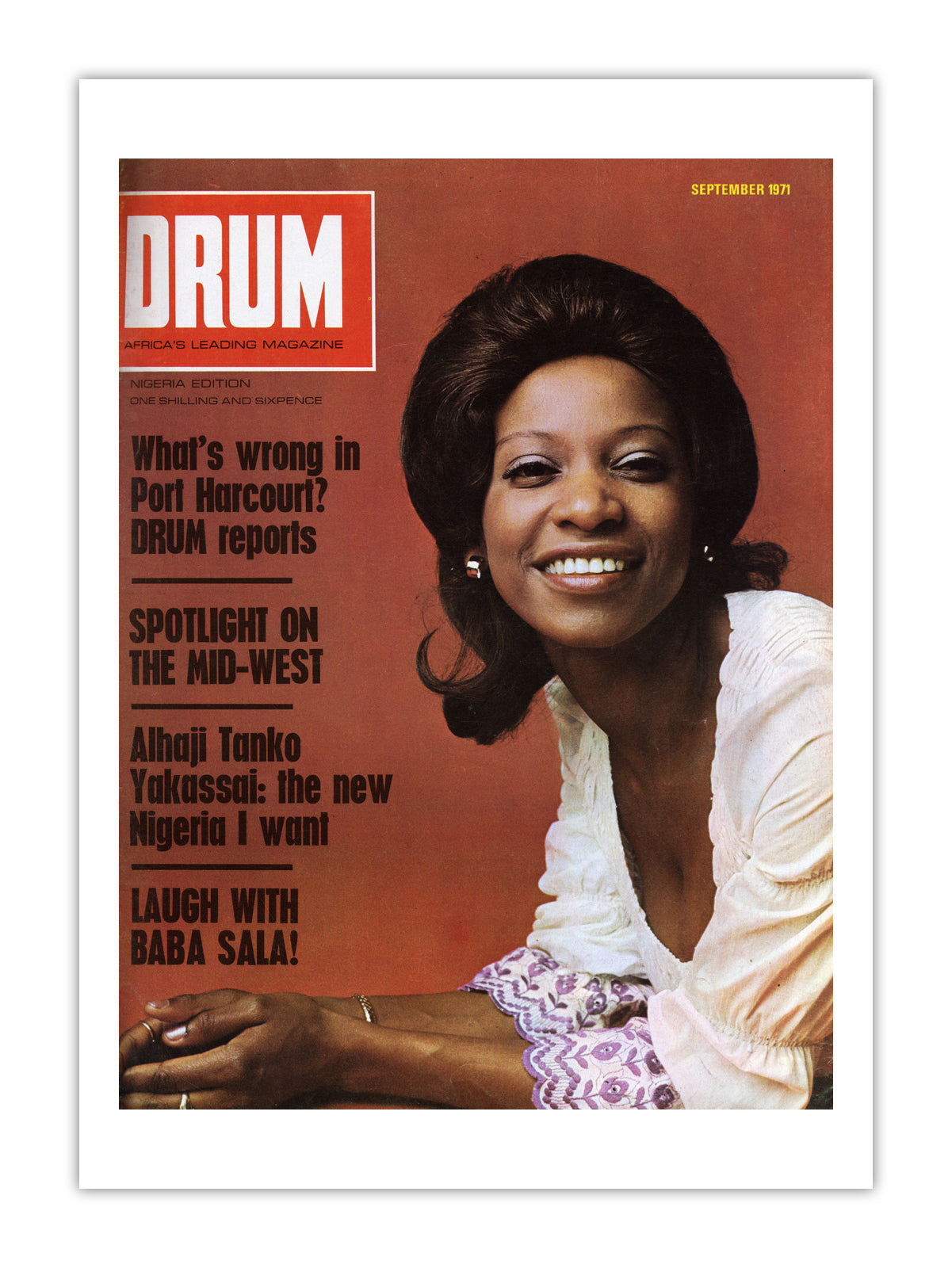 Nigeria Drum Magazine cover, September 1971 – archival poster print