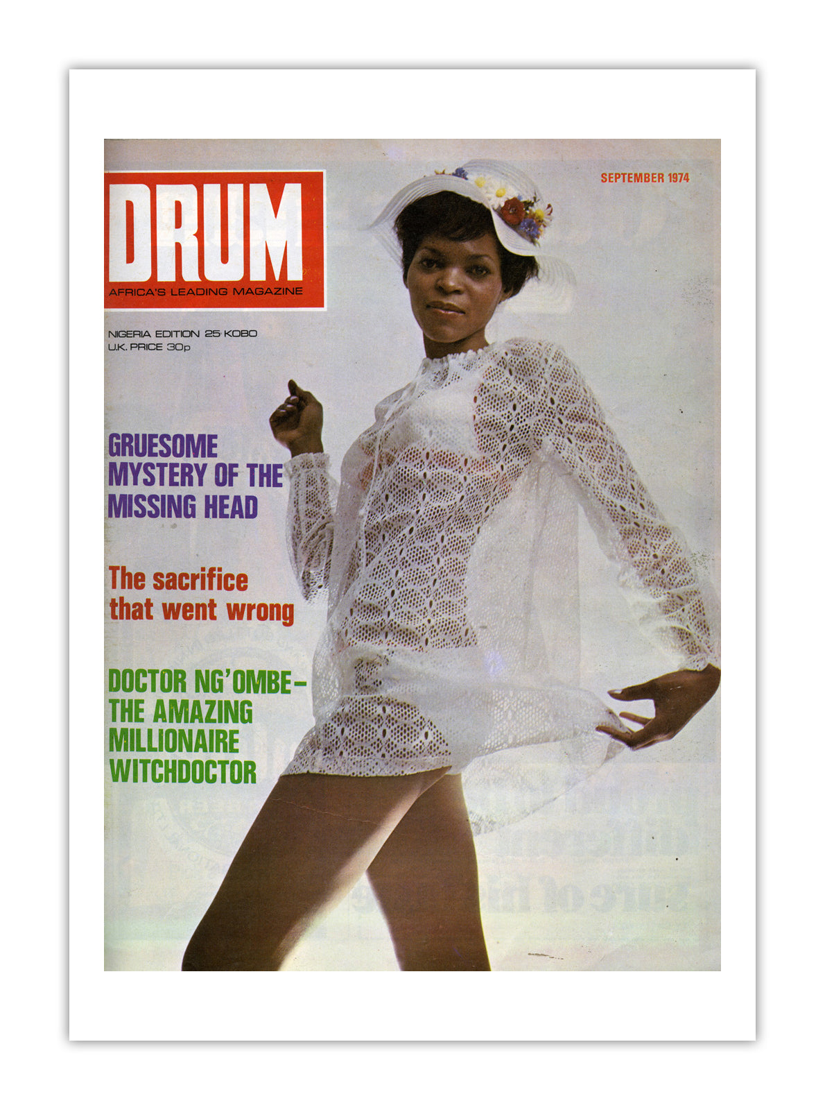 Nigeria Drum Magazine cover, September 1974 – archival poster print