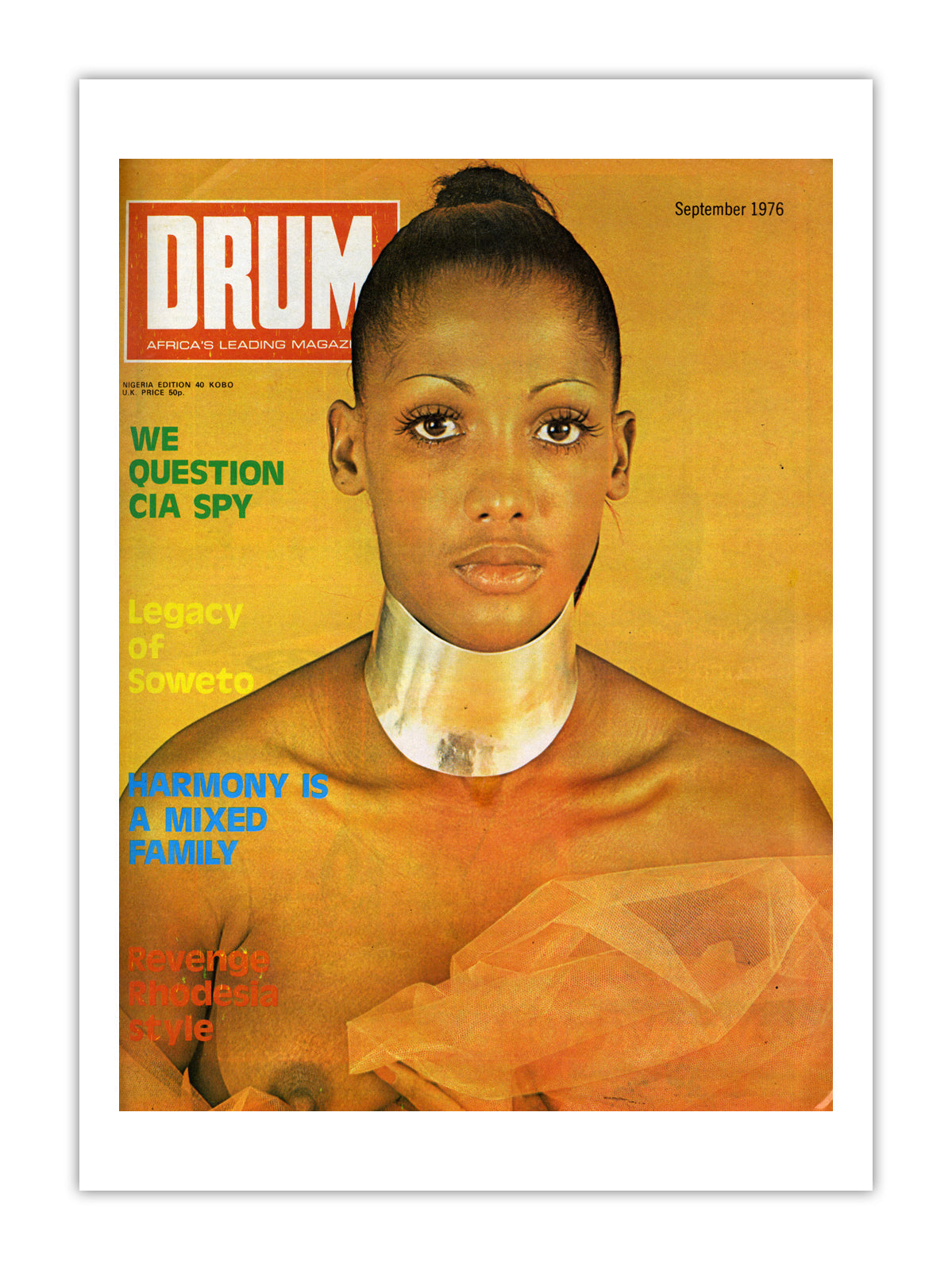 Nigeria Drum Magazine cover, September 1976 – archival poster print