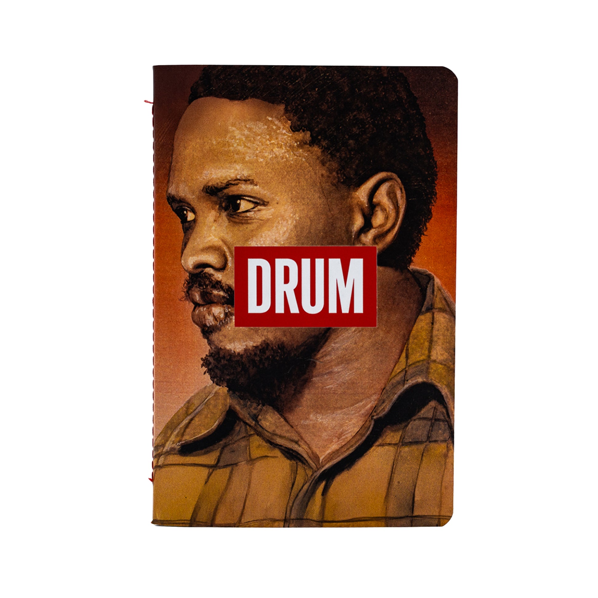 Book cover with a portrait of Steve Biko and the  'DRUM' Logo.