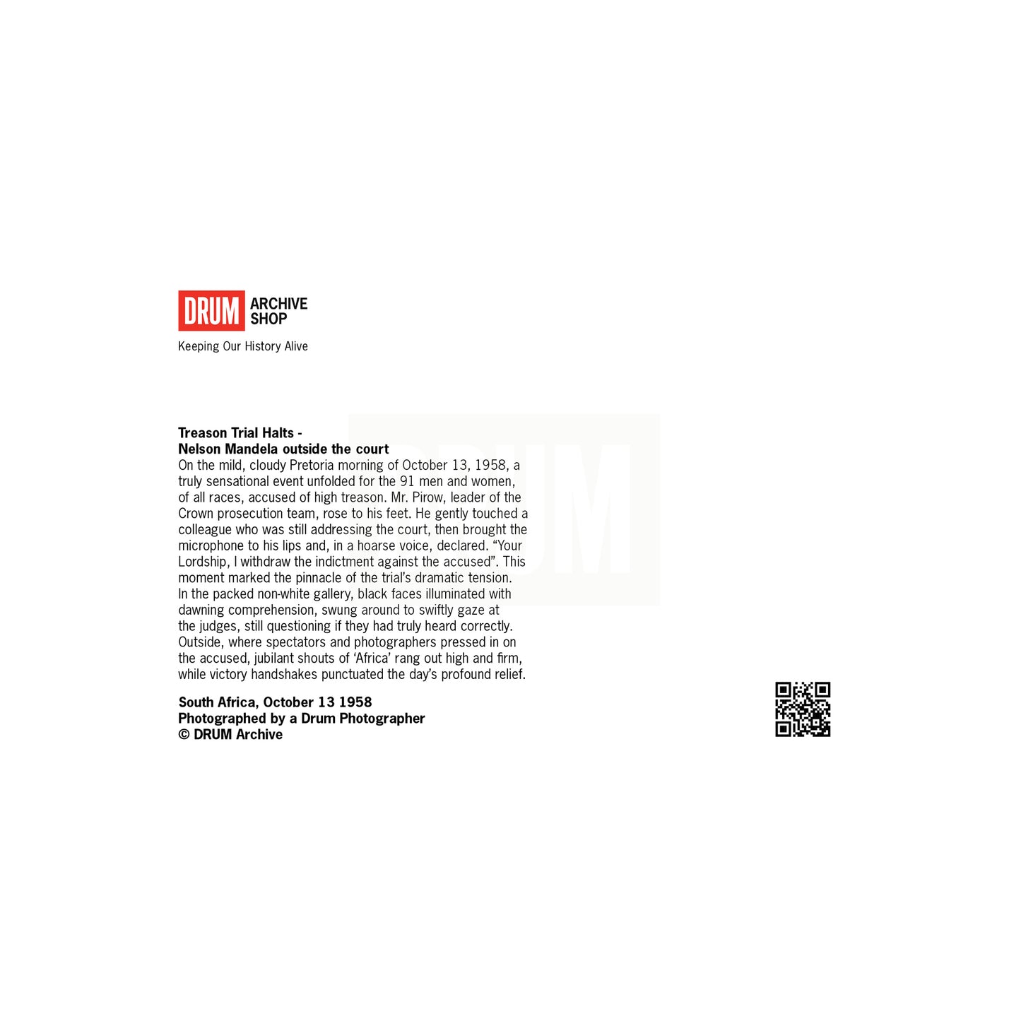 Treason Trial Postcard