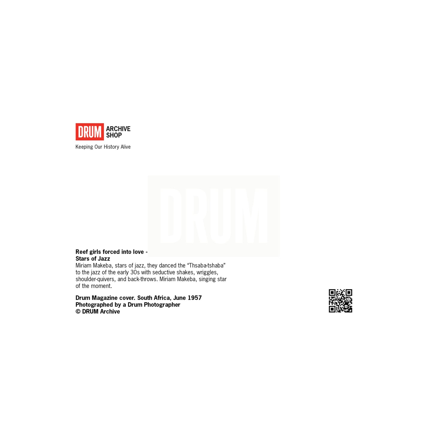 Miriam Makeba Postcard