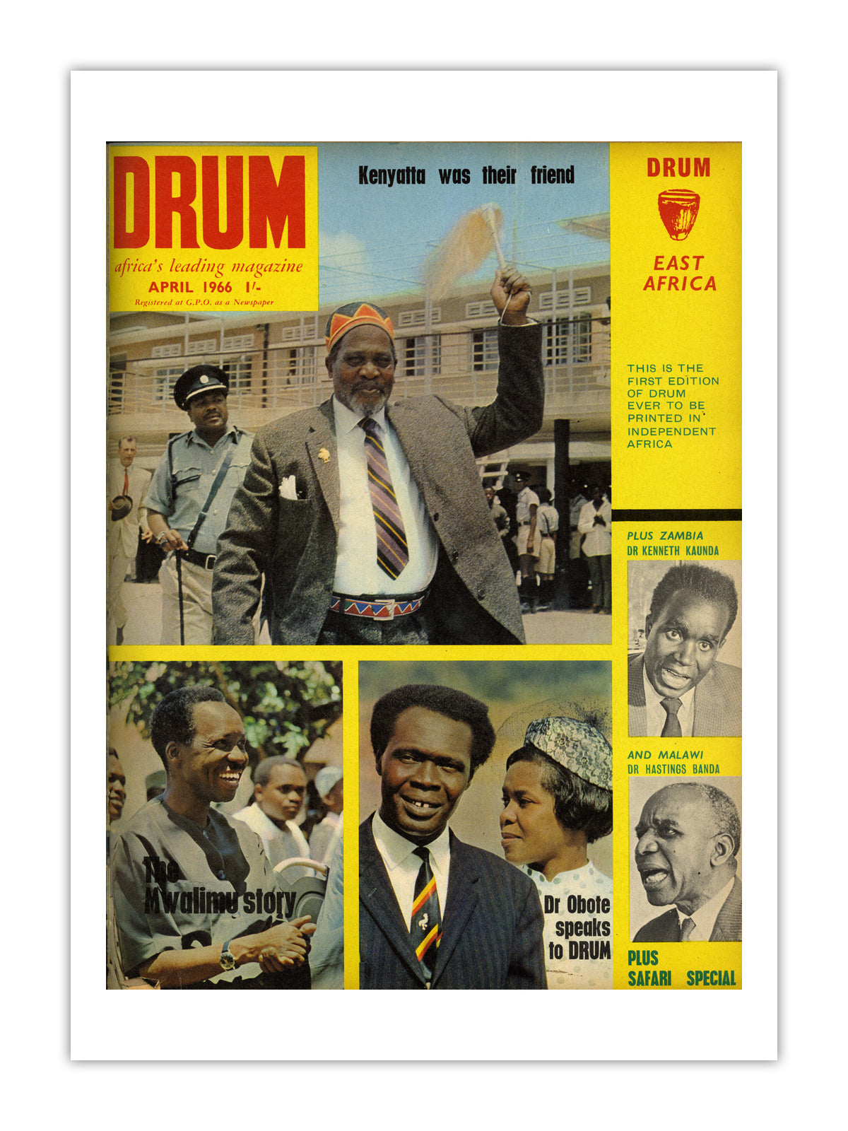 East Africa Drum Magazine cover, April 1966 – archival poster print