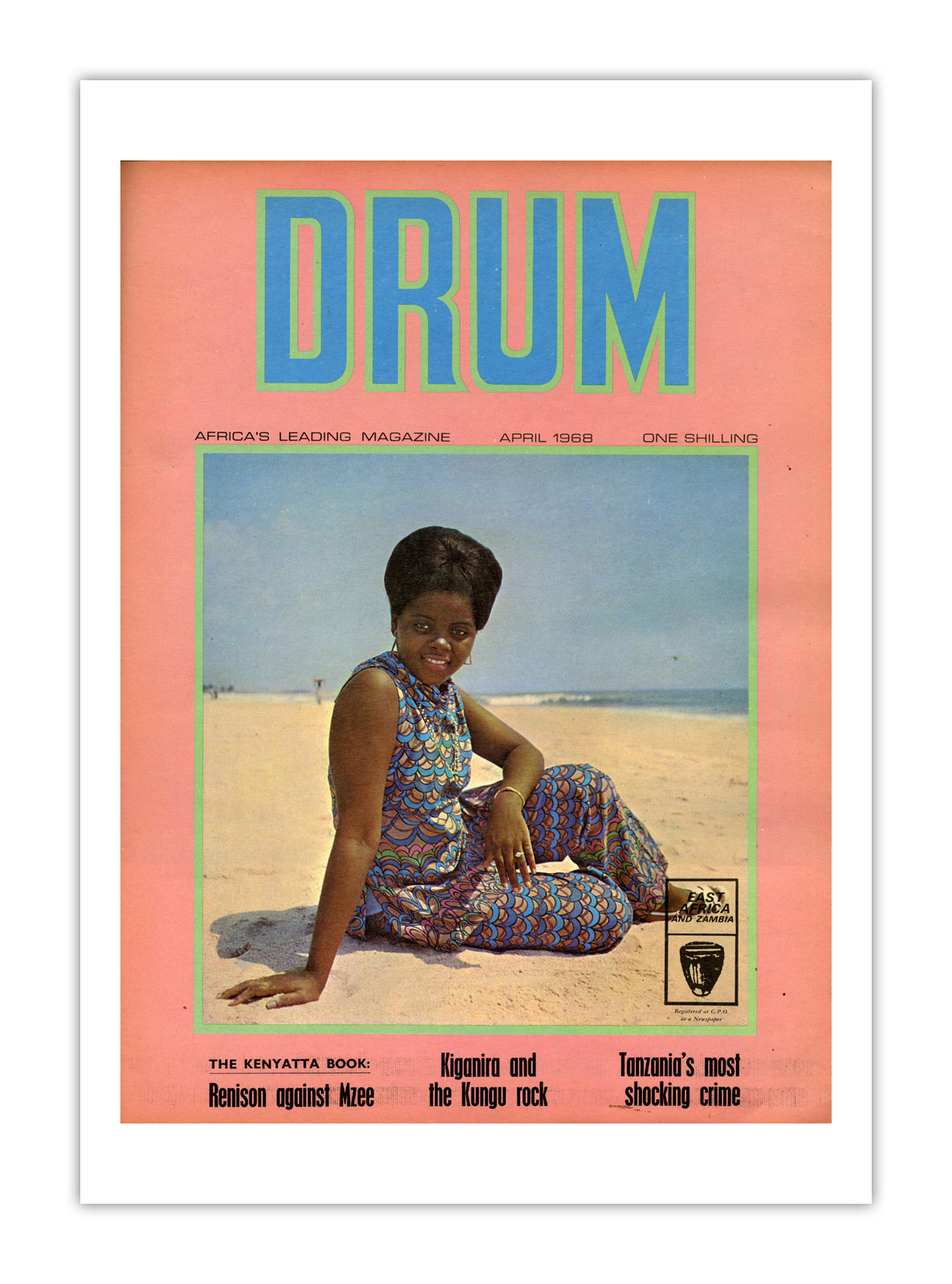 East Africa Drum Magazine cover, April 1968 – archival poster print