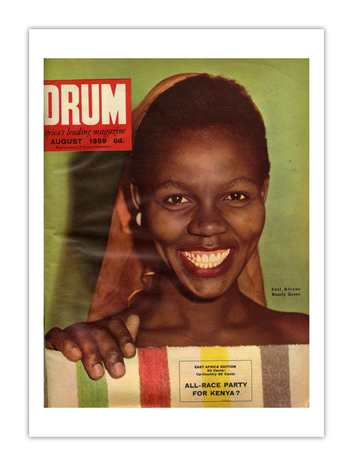 East Africa Drum Magazine cover, August 1959 – archival poster print