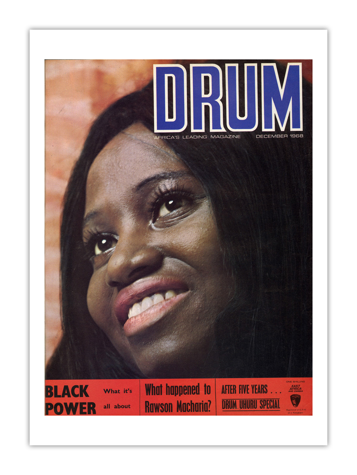 East Africa Drum Magazine cover, December 1968 – archival poster print