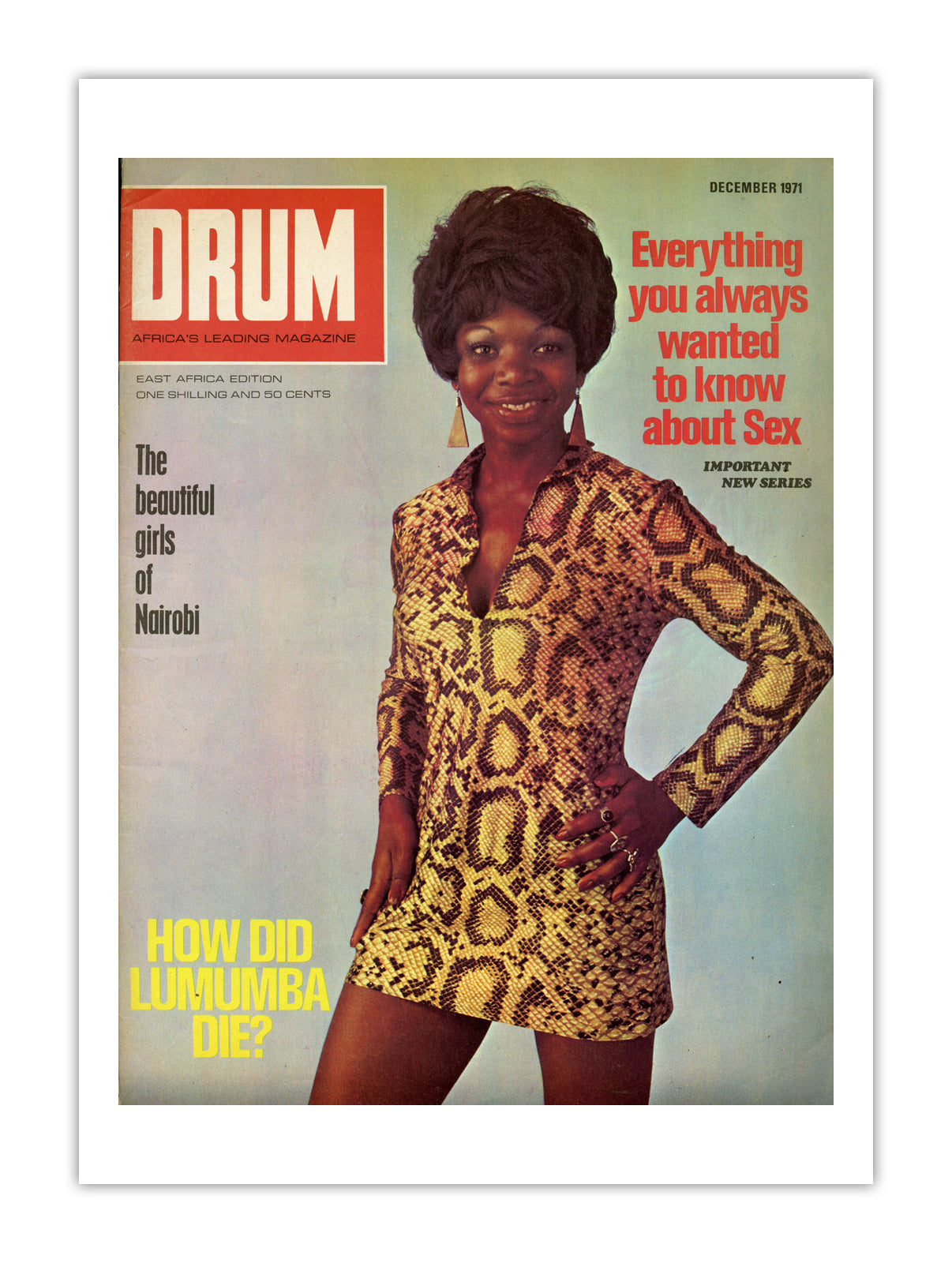 East Africa Drum Magazine cover, December 1971 – archival poster print