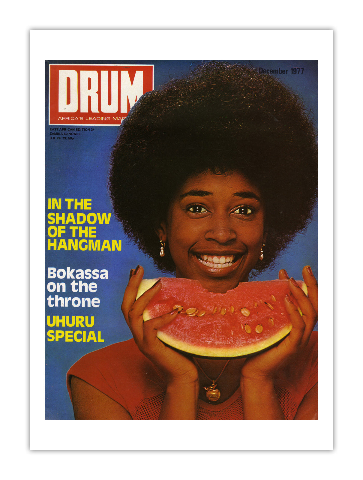 East Africa Drum Magazine cover, December 1977 – archival poster print