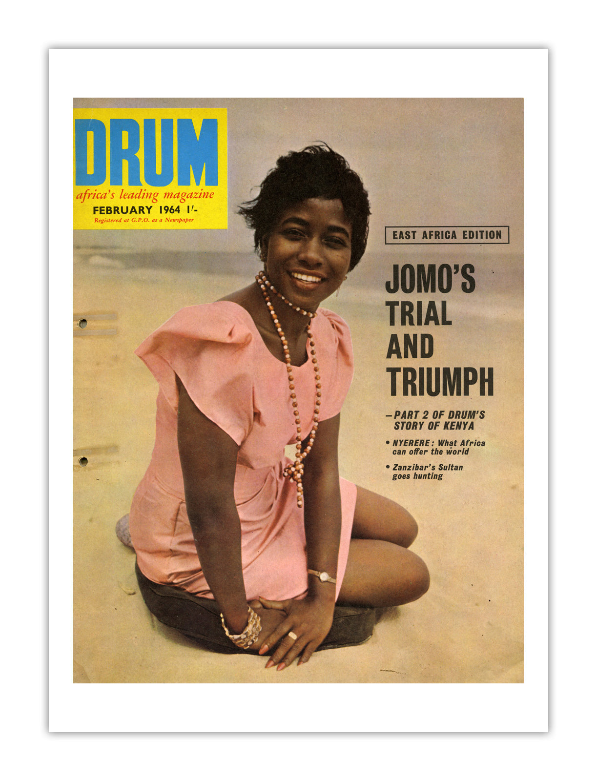 East Africa Drum Magazine cover, February 1964 – archival poster print