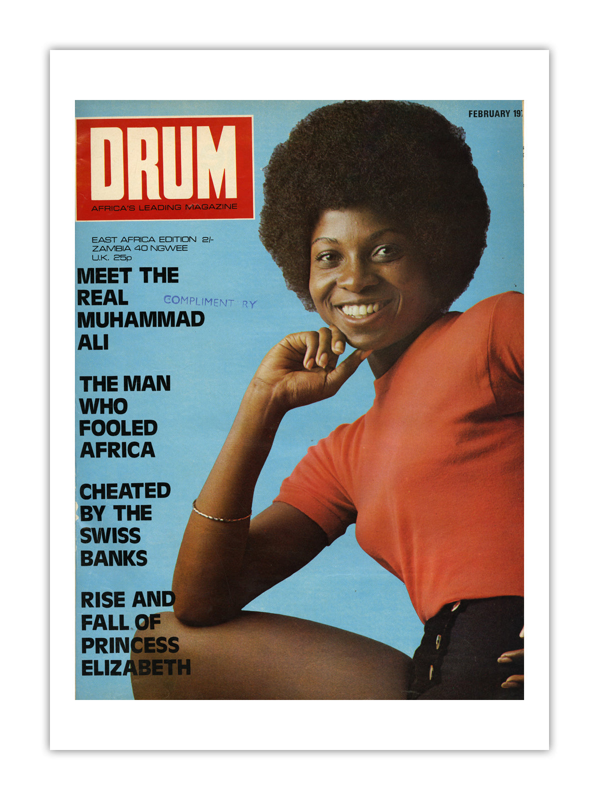 East Africa Drum Magazine cover, February 1975 – archival poster print