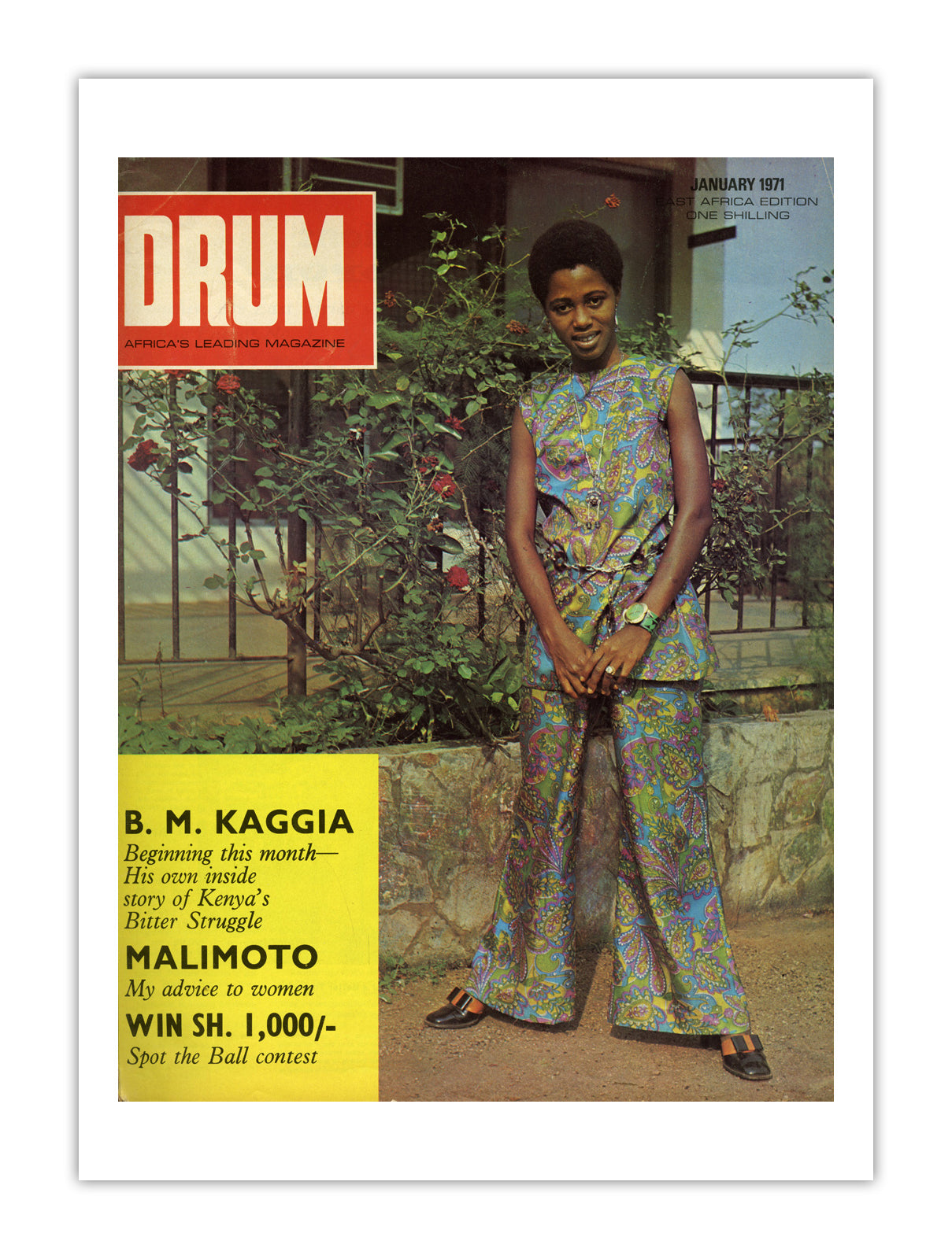 East Africa Drum Magazine cover, January 1971 – archival poster print