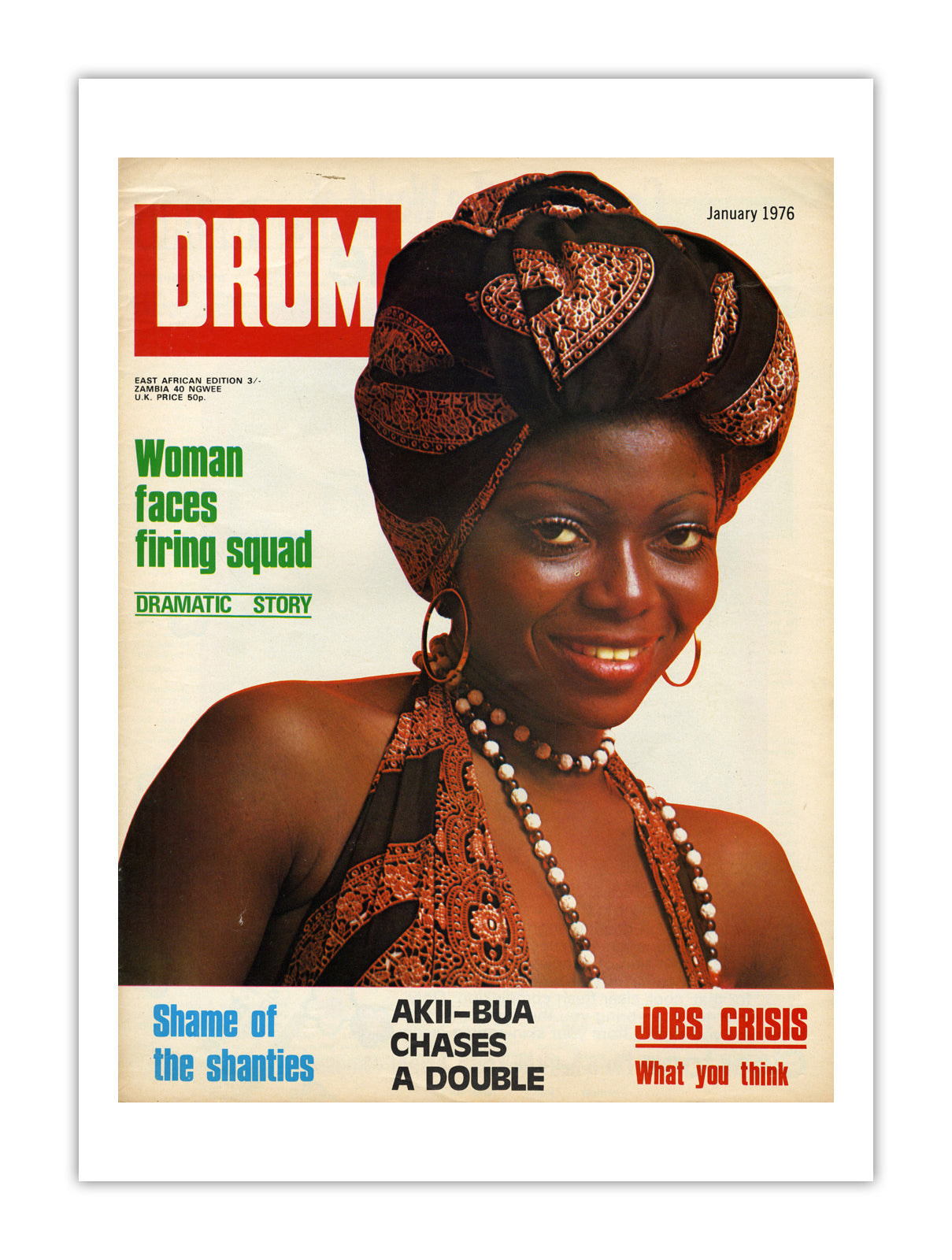 East Africa Drum Magazine cover, January 1976 – archival poster print