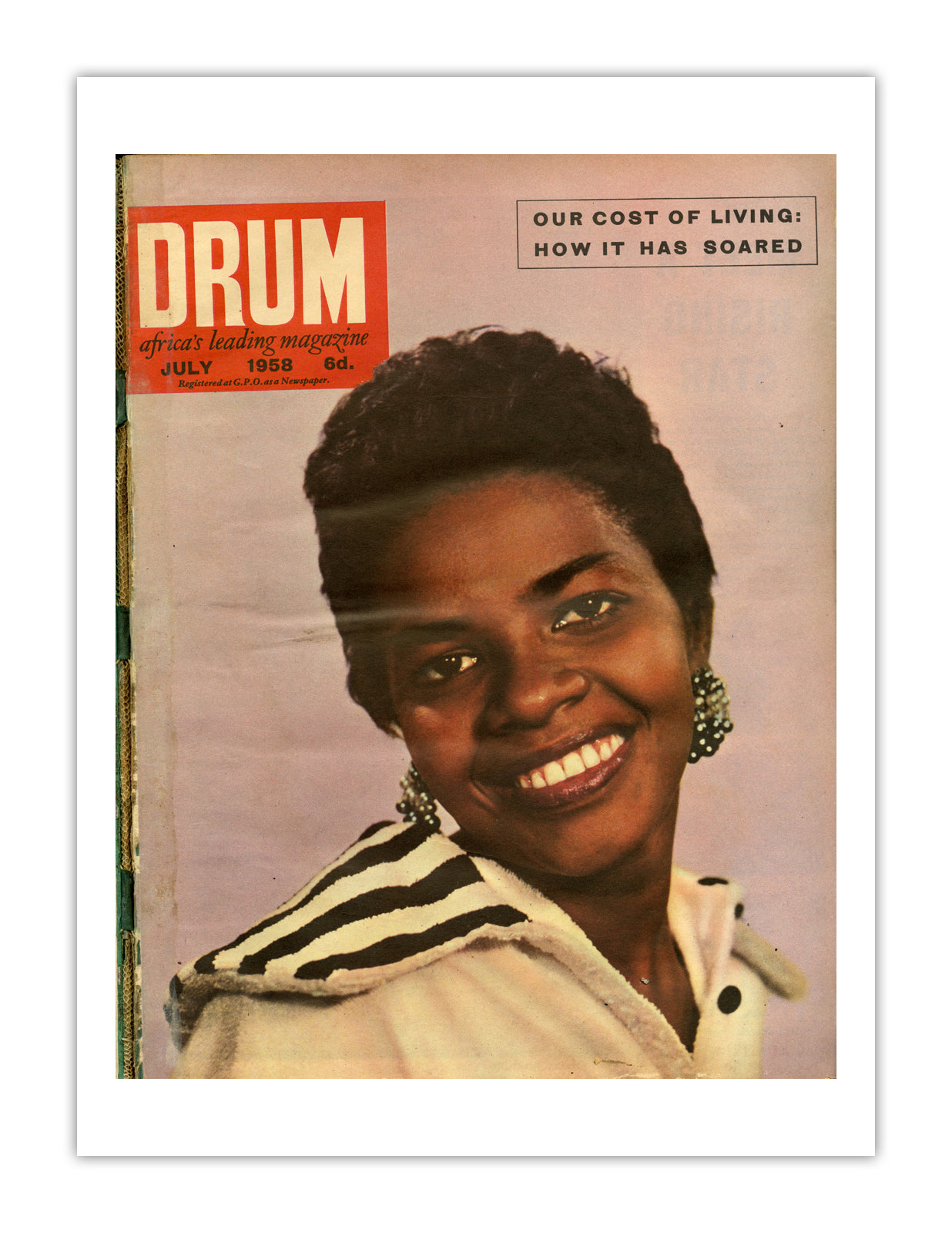 East Africa Drum Magazine cover, July 1958 – archival poster print