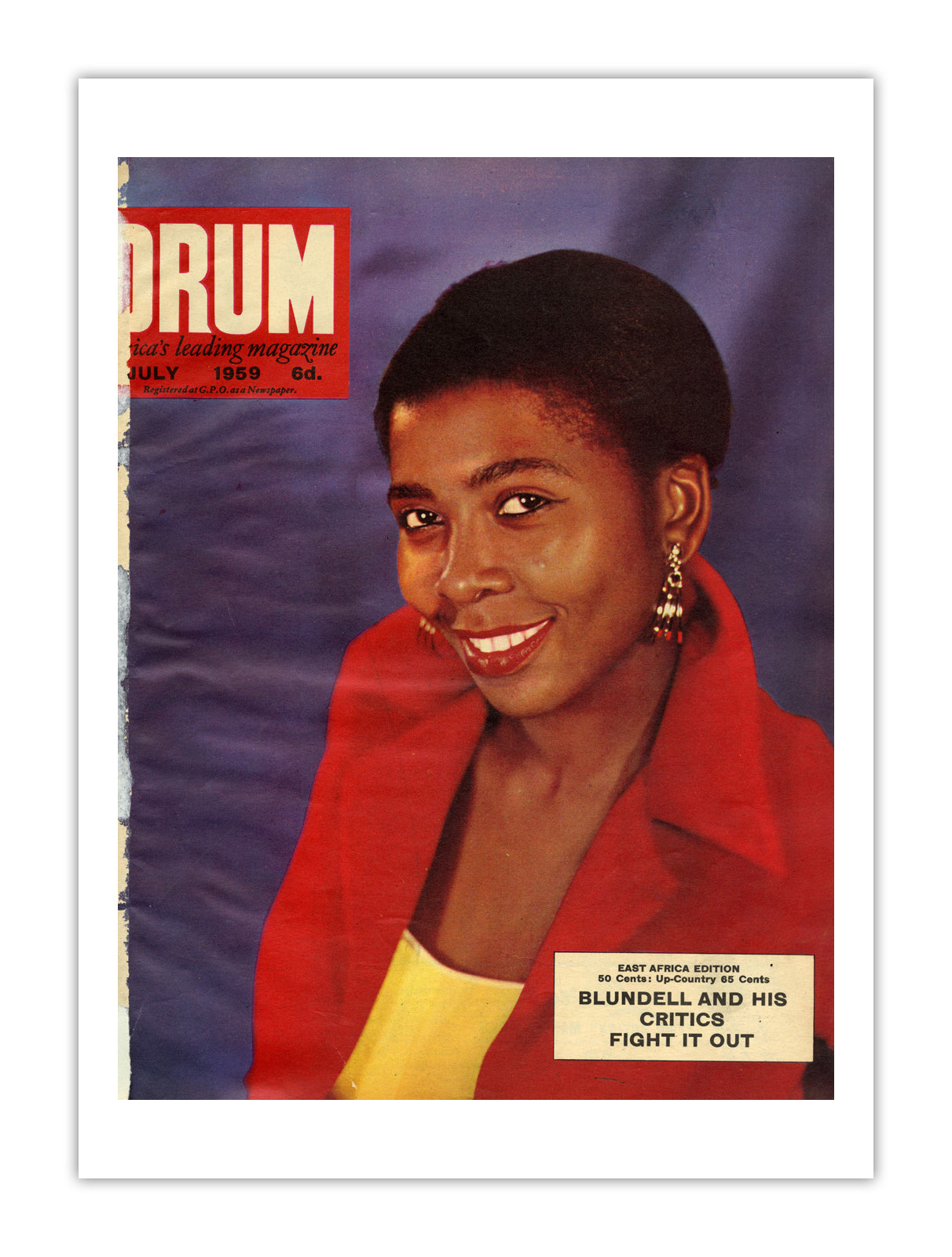 East Africa Drum Magazine cover, July 1959 – archival poster print