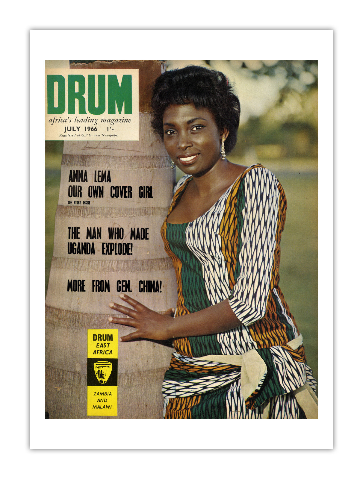 East Africa Drum Magazine cover, July 1966 – archival poster print