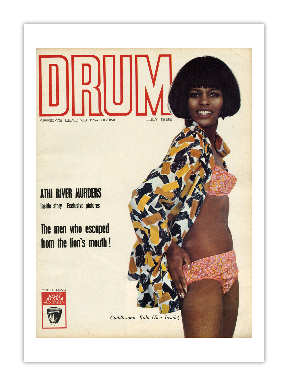 East Africa Drum Magazine cover, July 1968 – archival poster print