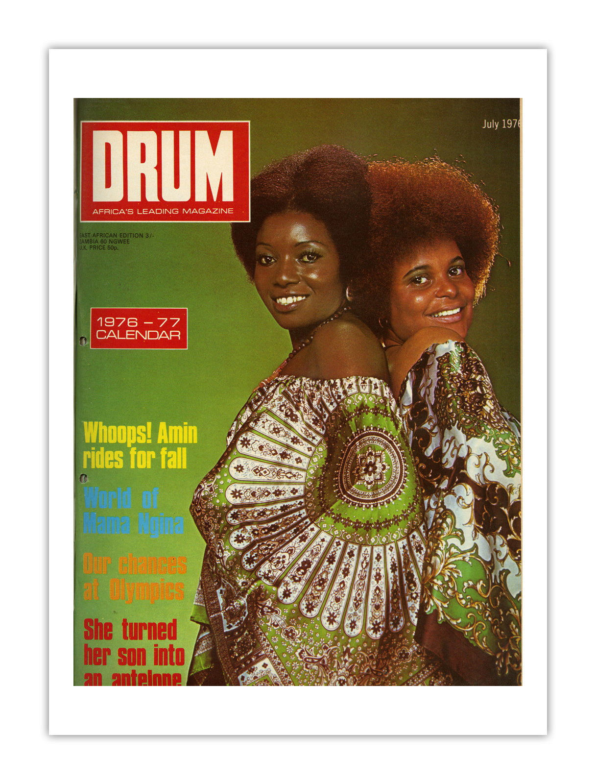 East Africa Drum Magazine cover, July 1976 – archival poster print