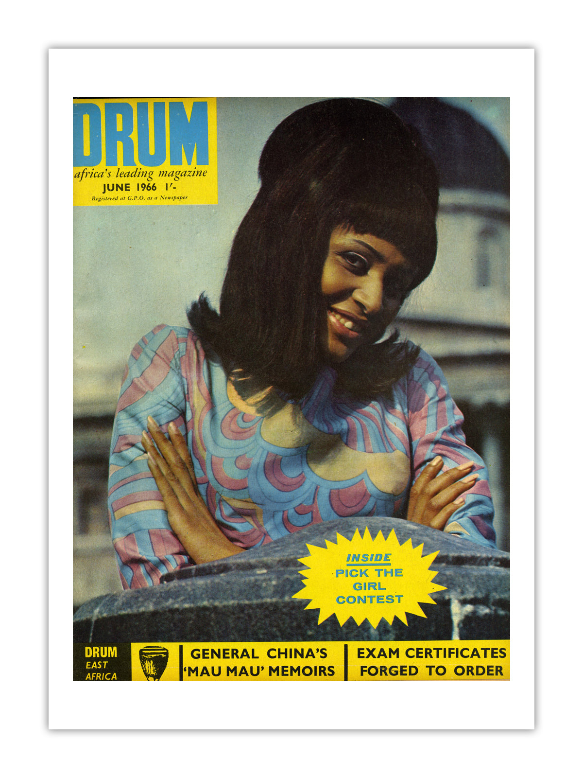East Africa Drum Magazine cover, June 1966 – archival poster print