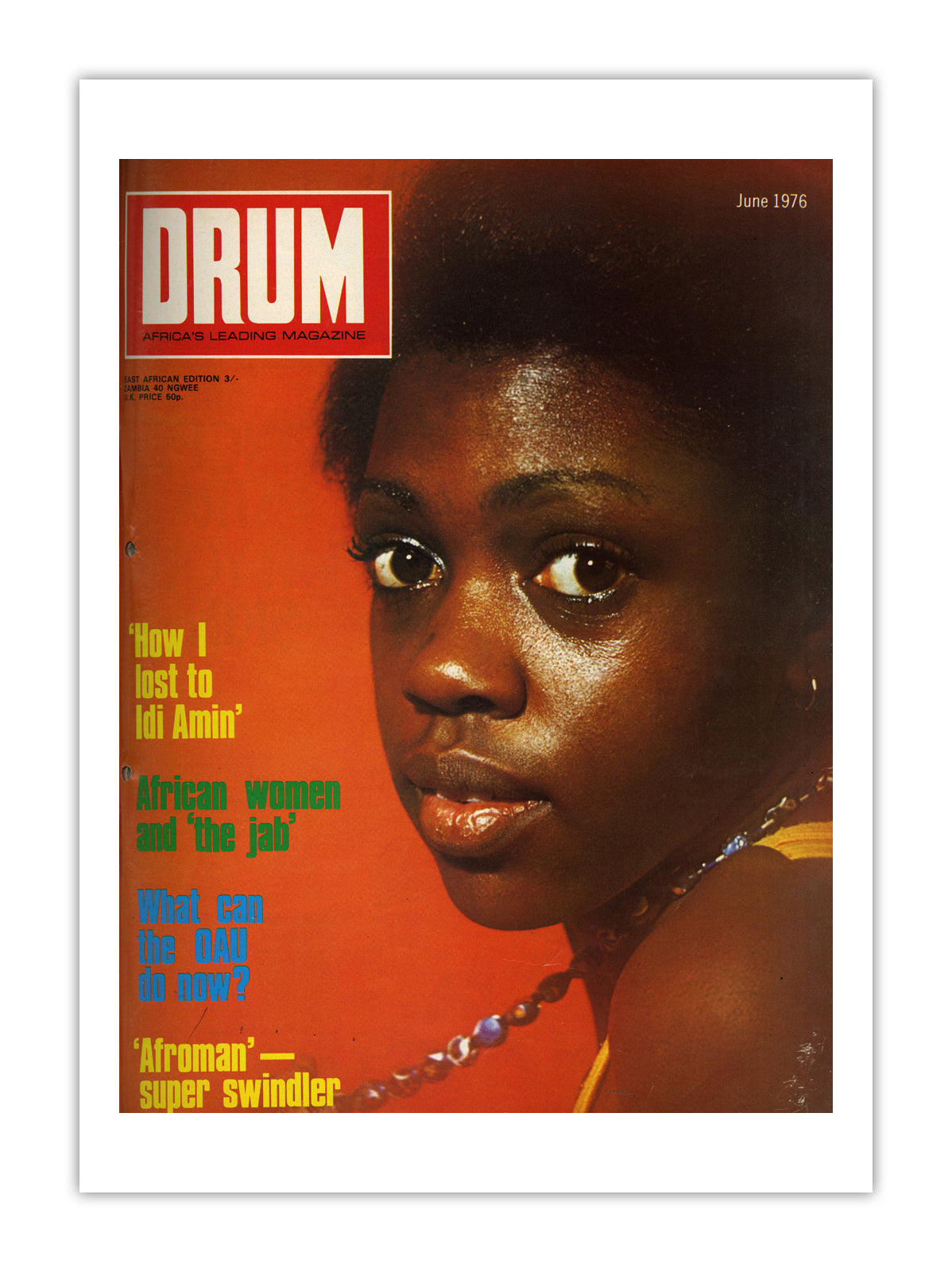 East Africa Drum Magazine cover, June 1976 – archival poster print