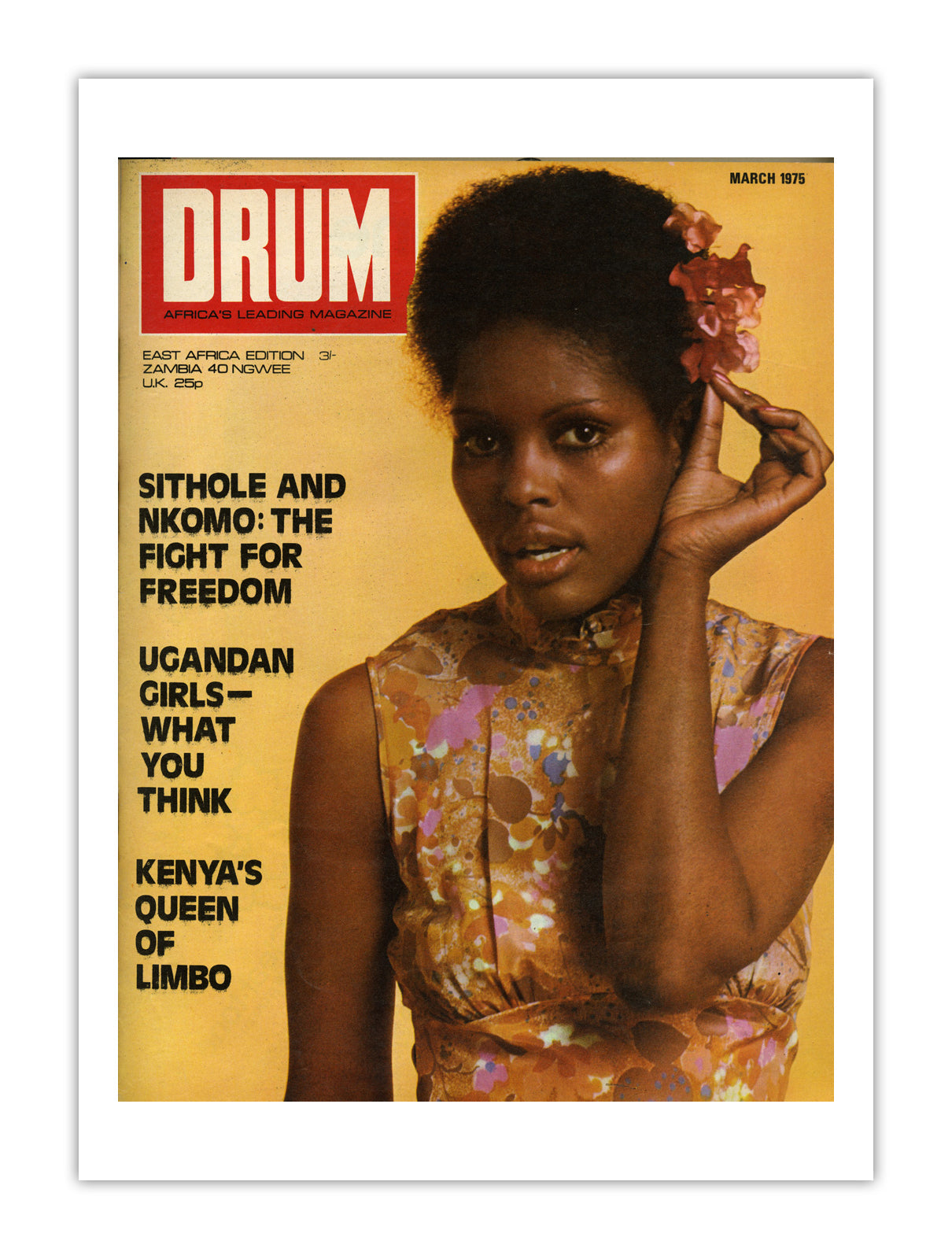 East Africa Drum Magazine cover, March 1975 – archival poster print