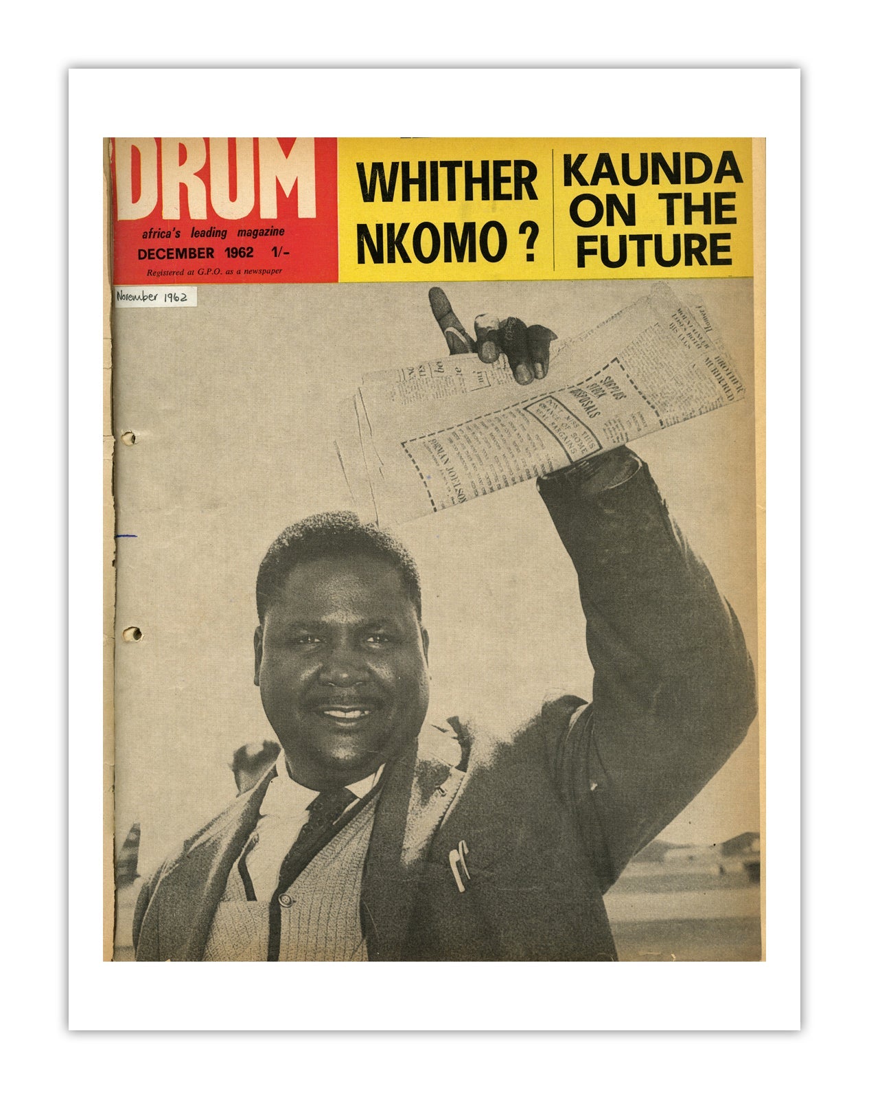 East Africa Drum Magazine cover, November 1962 – archival poster print