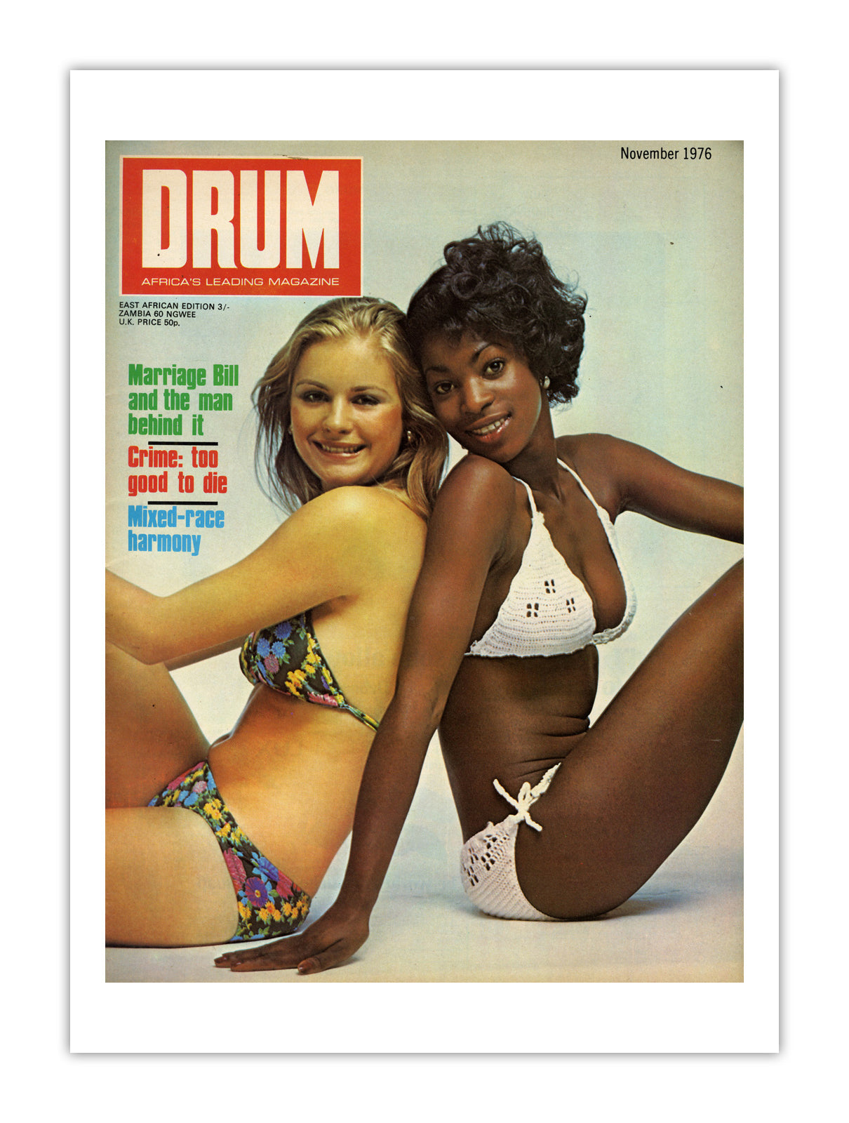 East Africa Drum Magazine cover, November 1976 – archival poster print