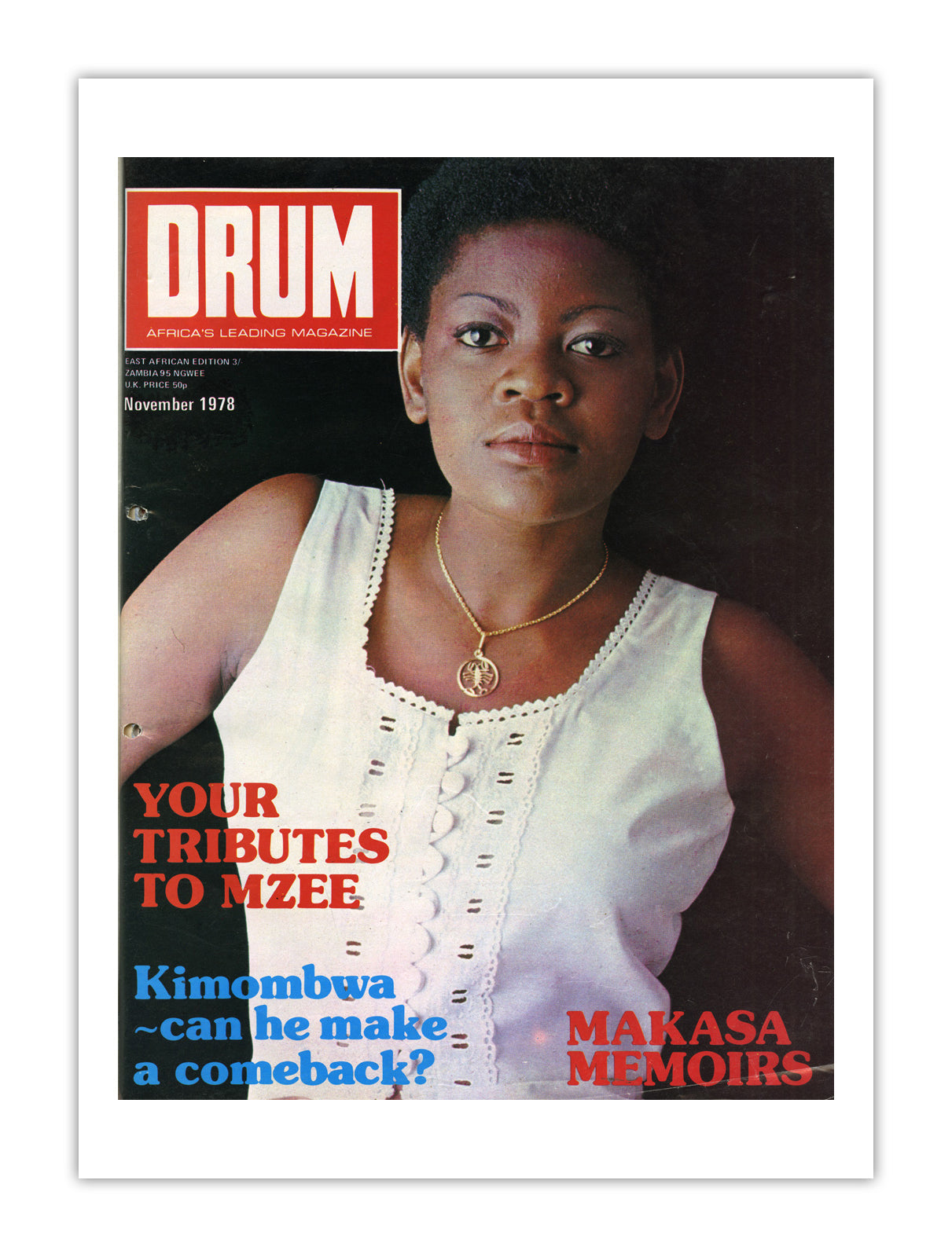 East Africa Drum Magazine cover, November 1978 – archival poster print