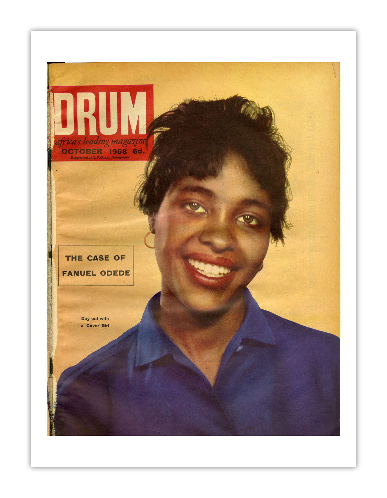 East Africa Drum Magazine cover, October 1958 – archival poster print