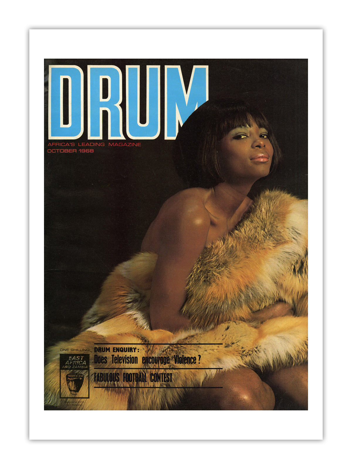 East Africa Drum Magazine cover, October 1968 – archival poster print