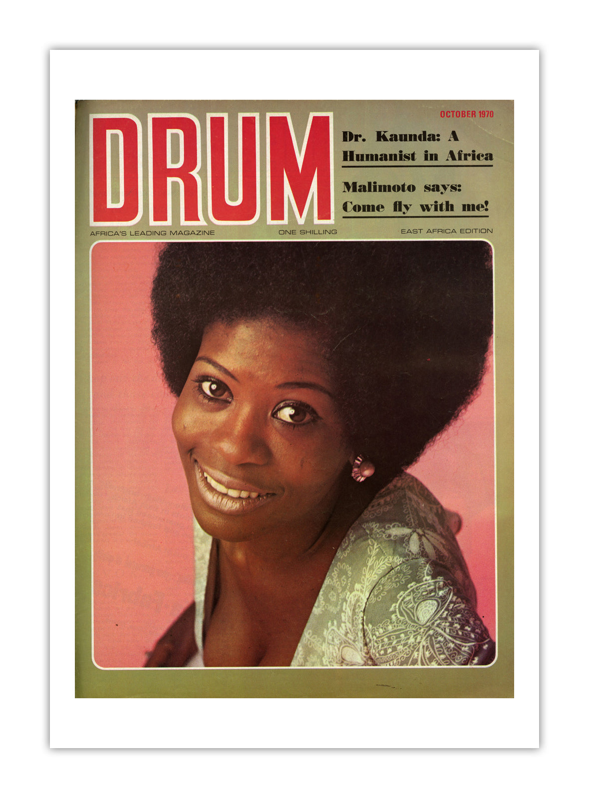East Africa Drum Magazine cover, October 1970 – archival poster print