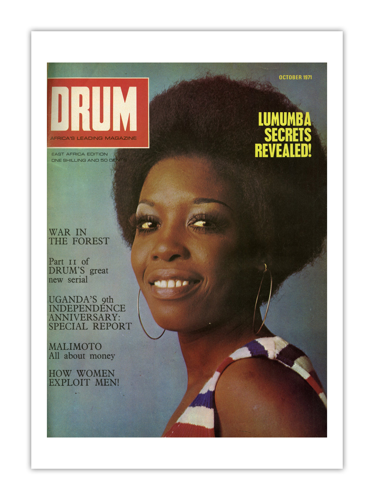 East Africa Drum Magazine cover, October 1971 – archival poster print