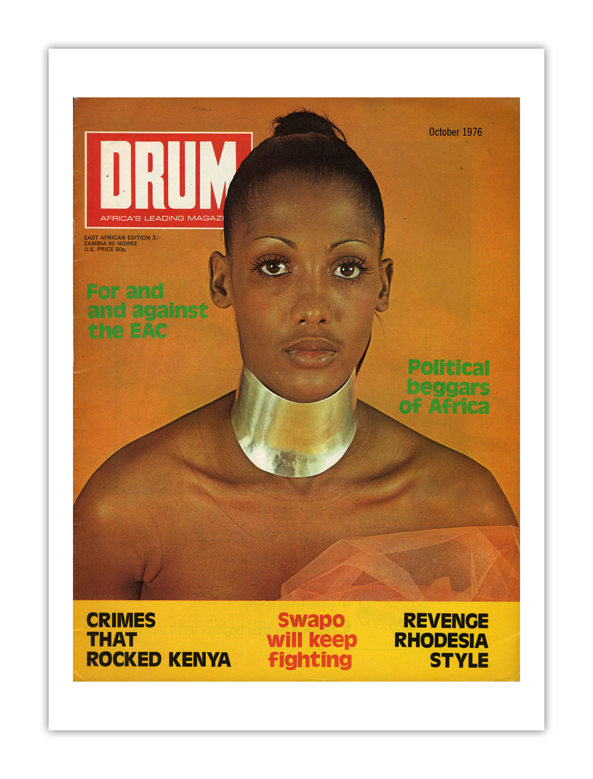 East Africa Drum Magazine cover, October 1976 – archival poster print