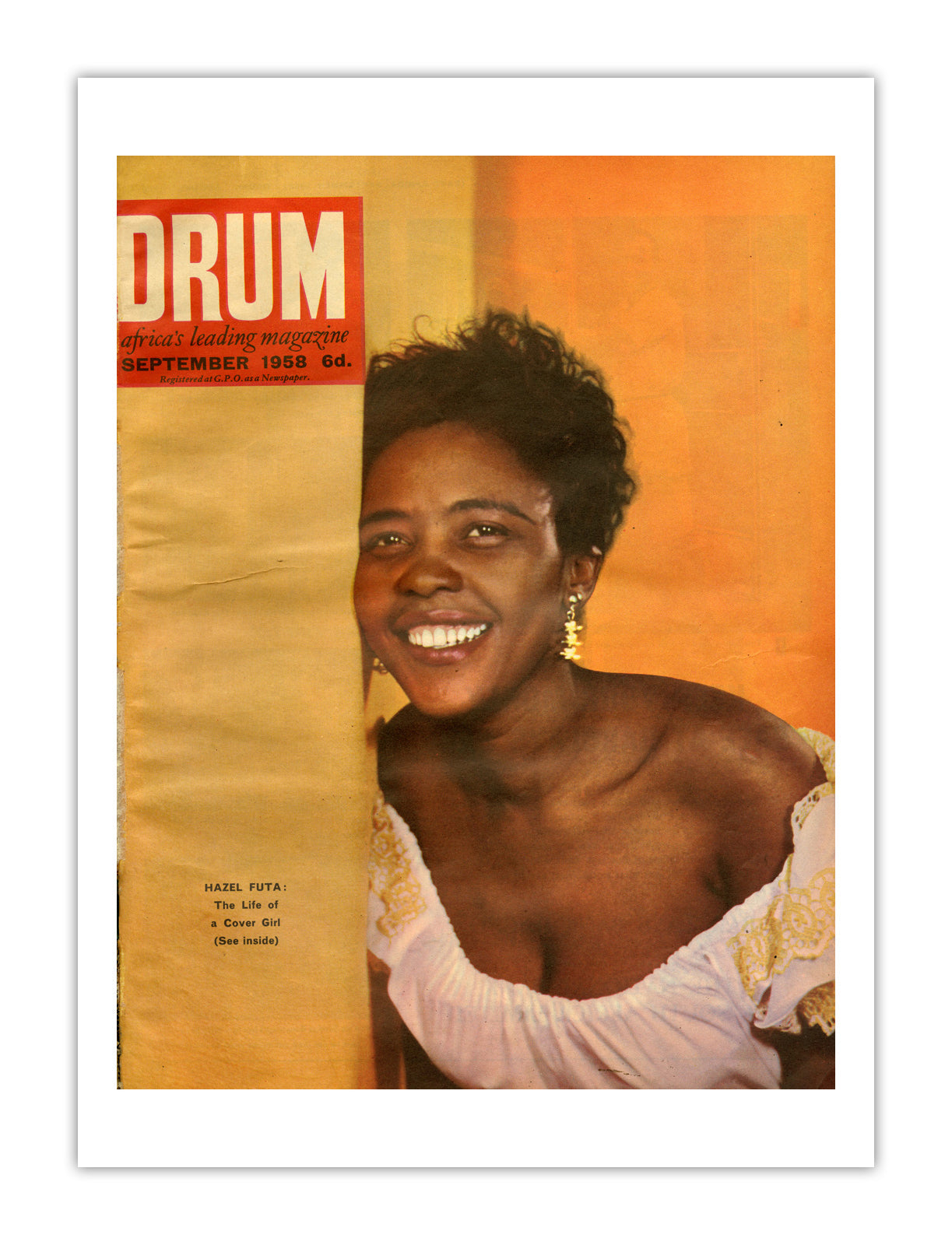 East Africa Drum Magazine cover, September 1958 – archival poster print