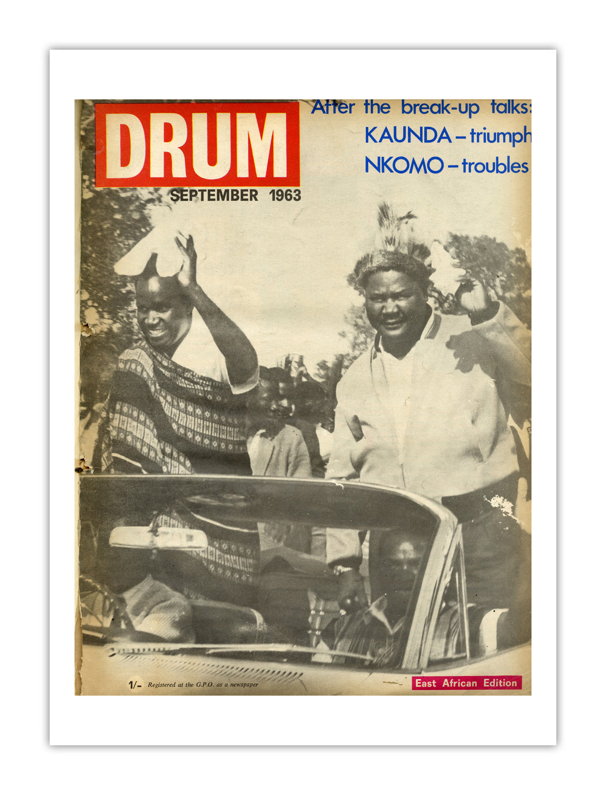 East Africa Drum Magazine cover, September 1963 – archival poster print