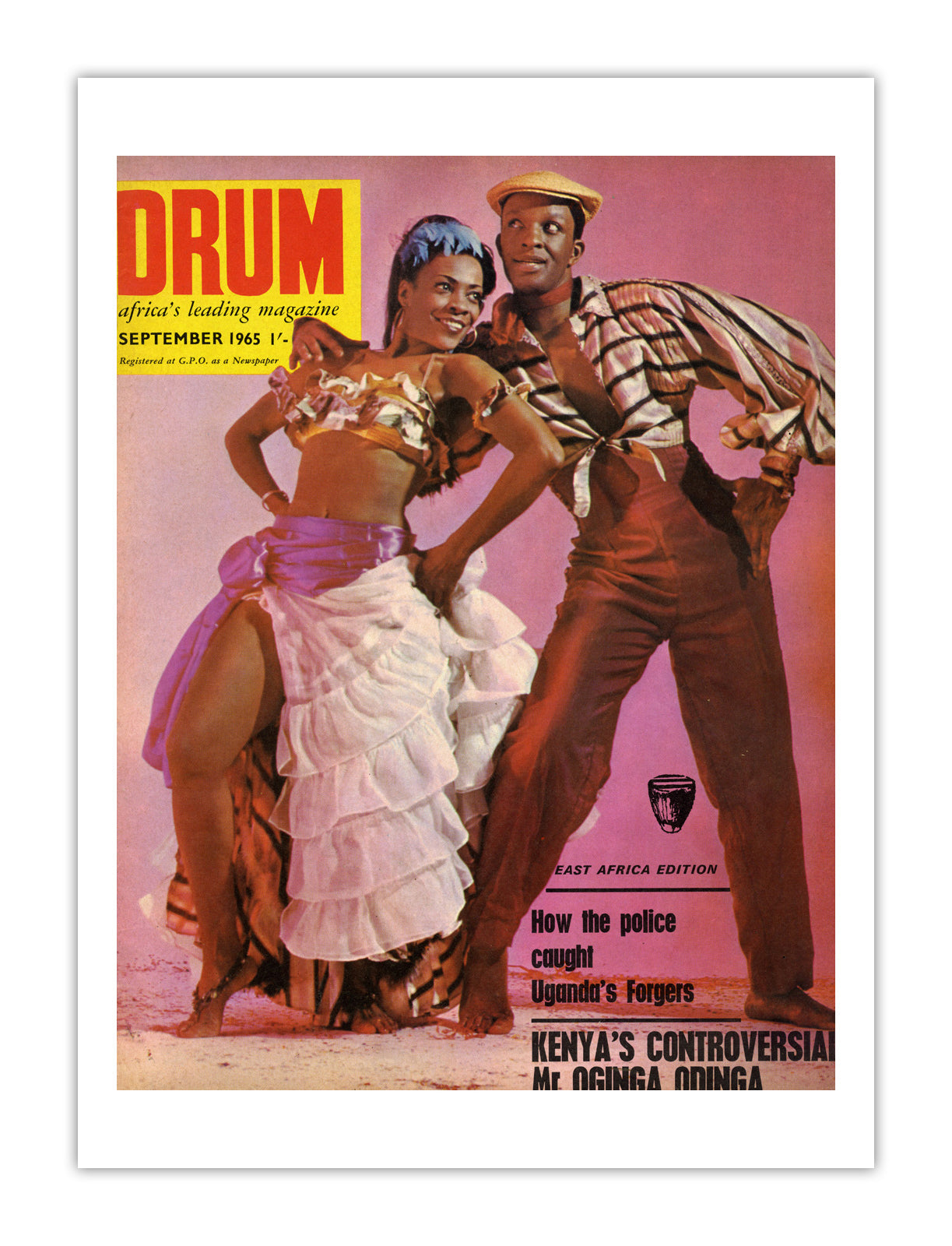 East Africa Drum Magazine cover, September 1965 – archival poster print