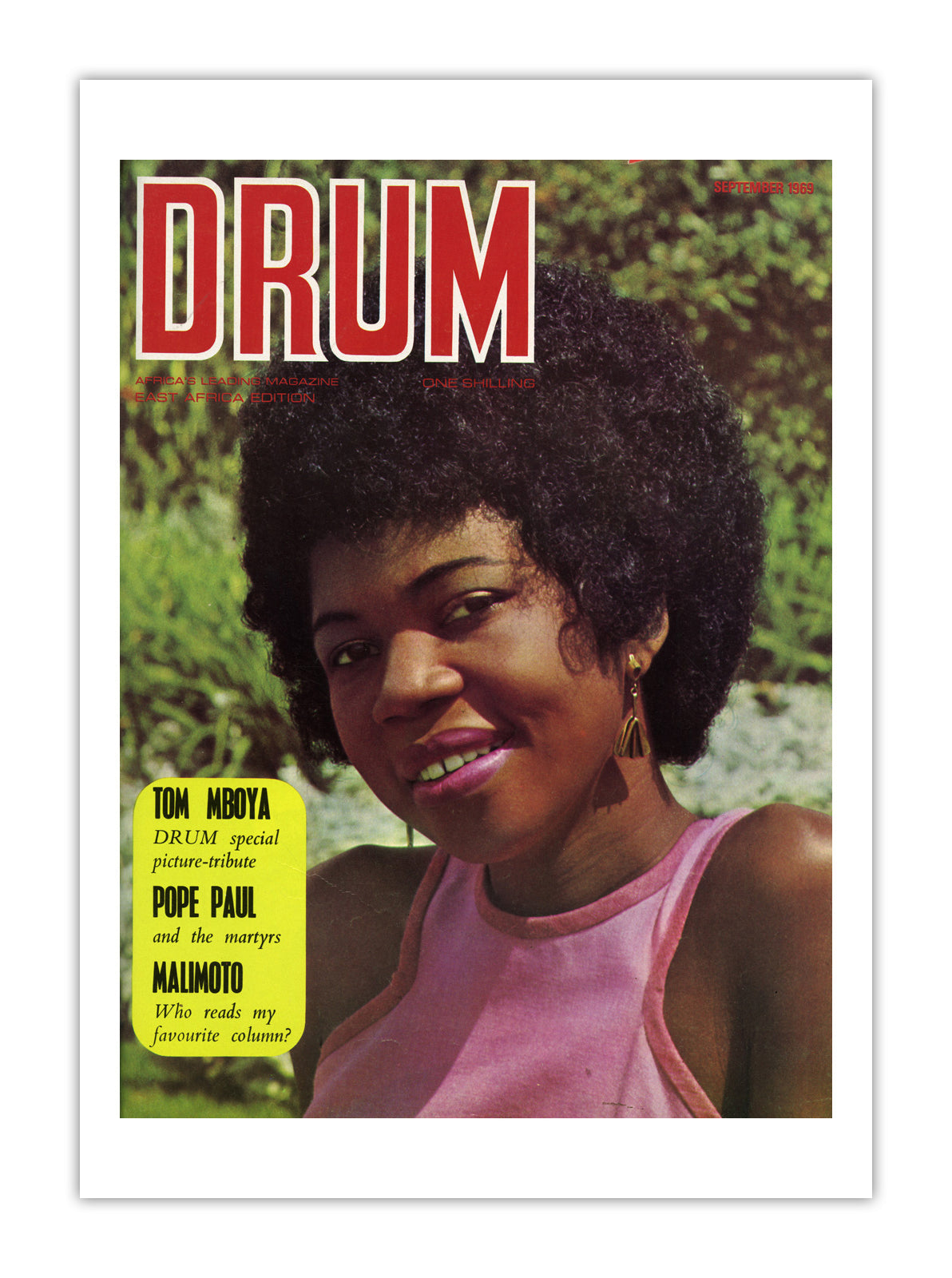 East Africa Drum Magazine cover, September 1969 – archival poster print