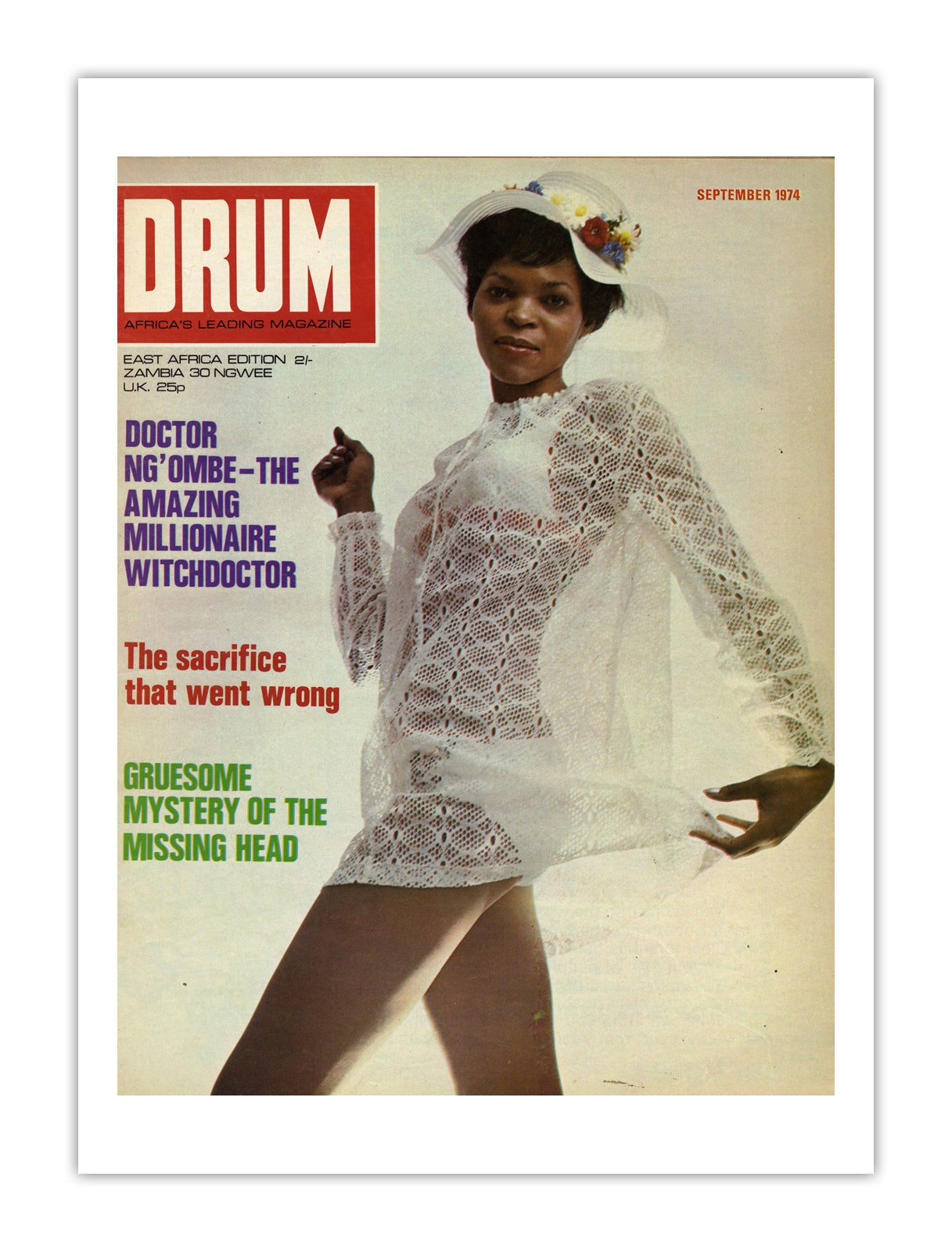 East Africa Drum Magazine cover, September 1974 – archival poster print