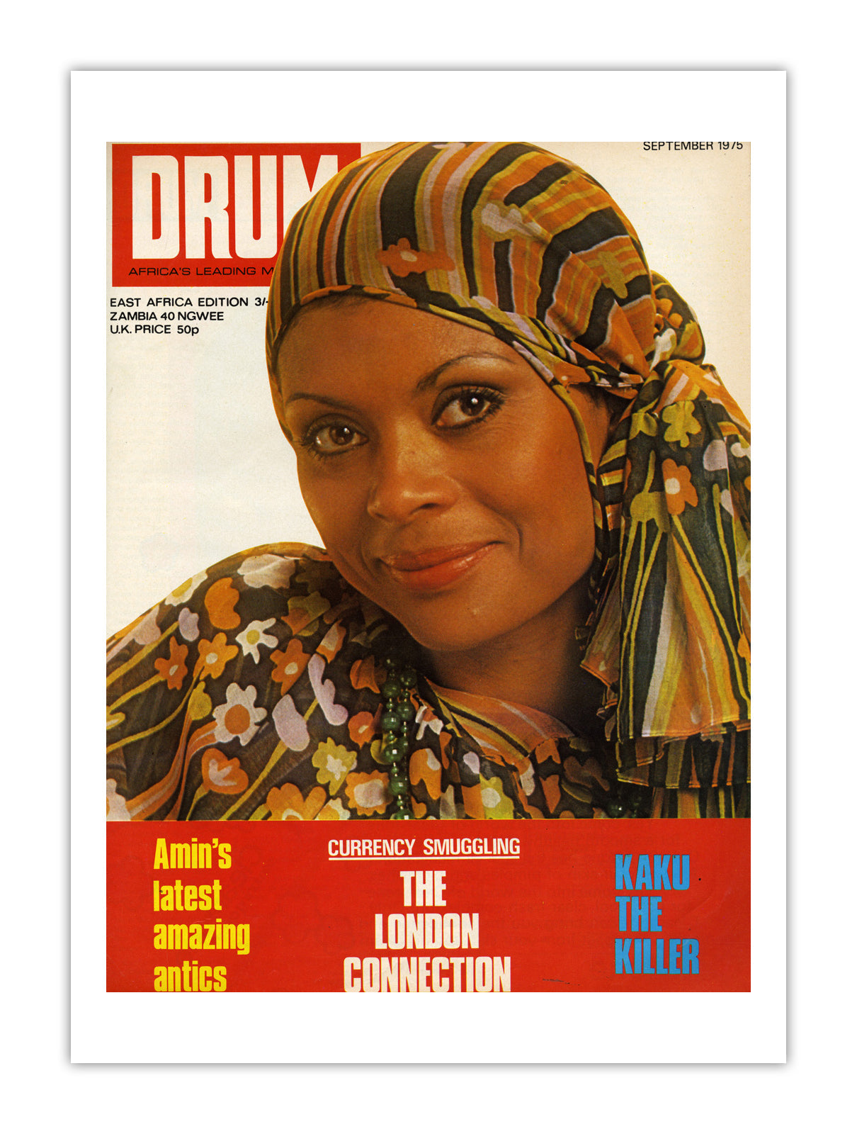East Africa Drum Magazine cover, September 1975 – archival poster print