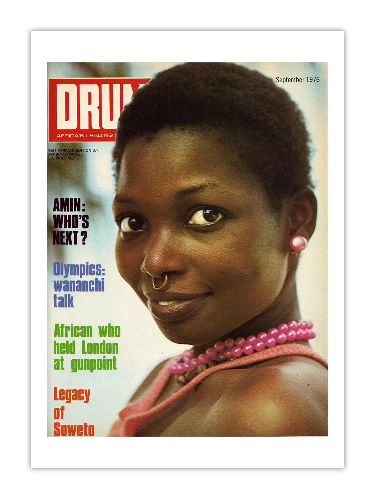 East Africa Drum Magazine cover, September 1976 – archival poster print