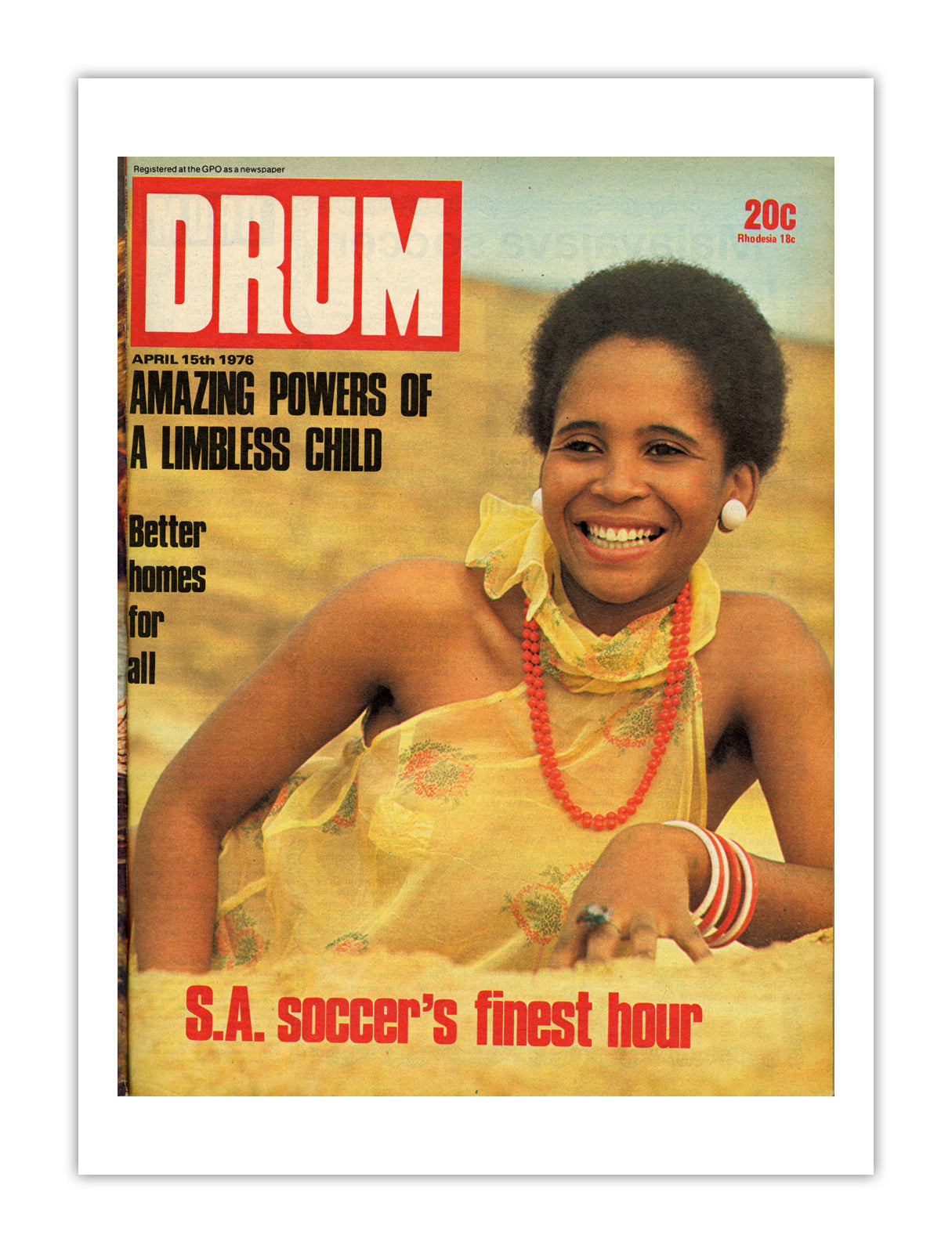 South Africa Drum Magazine cover, April 1976 – archival poster print