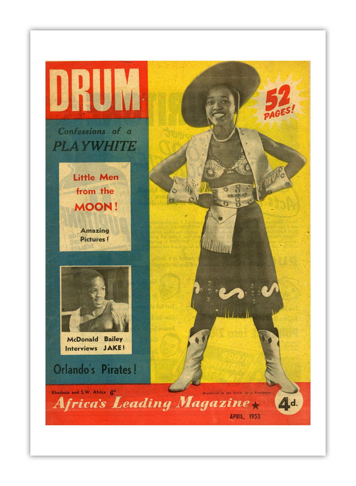 South Africa Drum Magazine cover, April 1953 – archival poster print