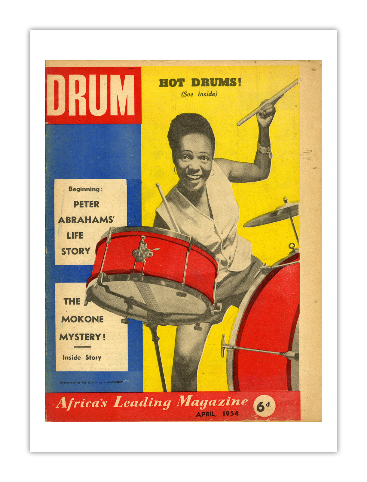 South Africa Drum Magazine cover, April 1954 – archival poster print