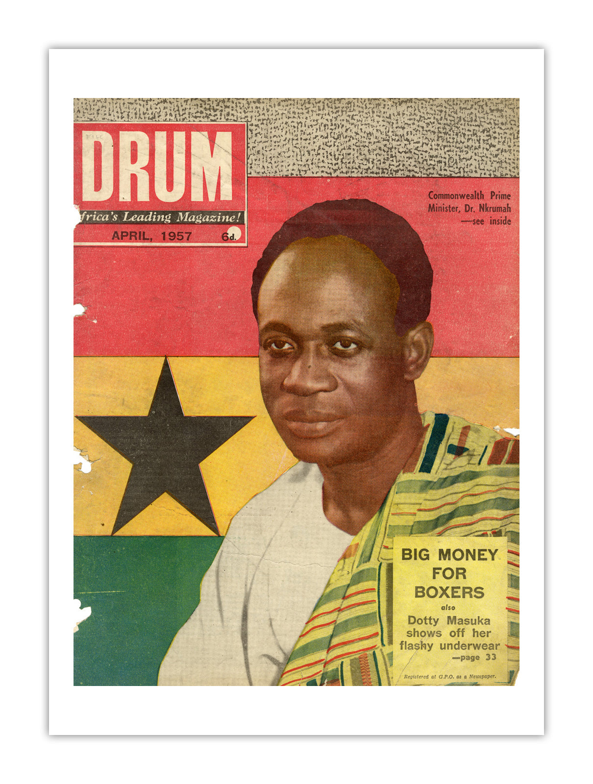 South Africa Drum Magazine cover, April 1957 – archival poster print