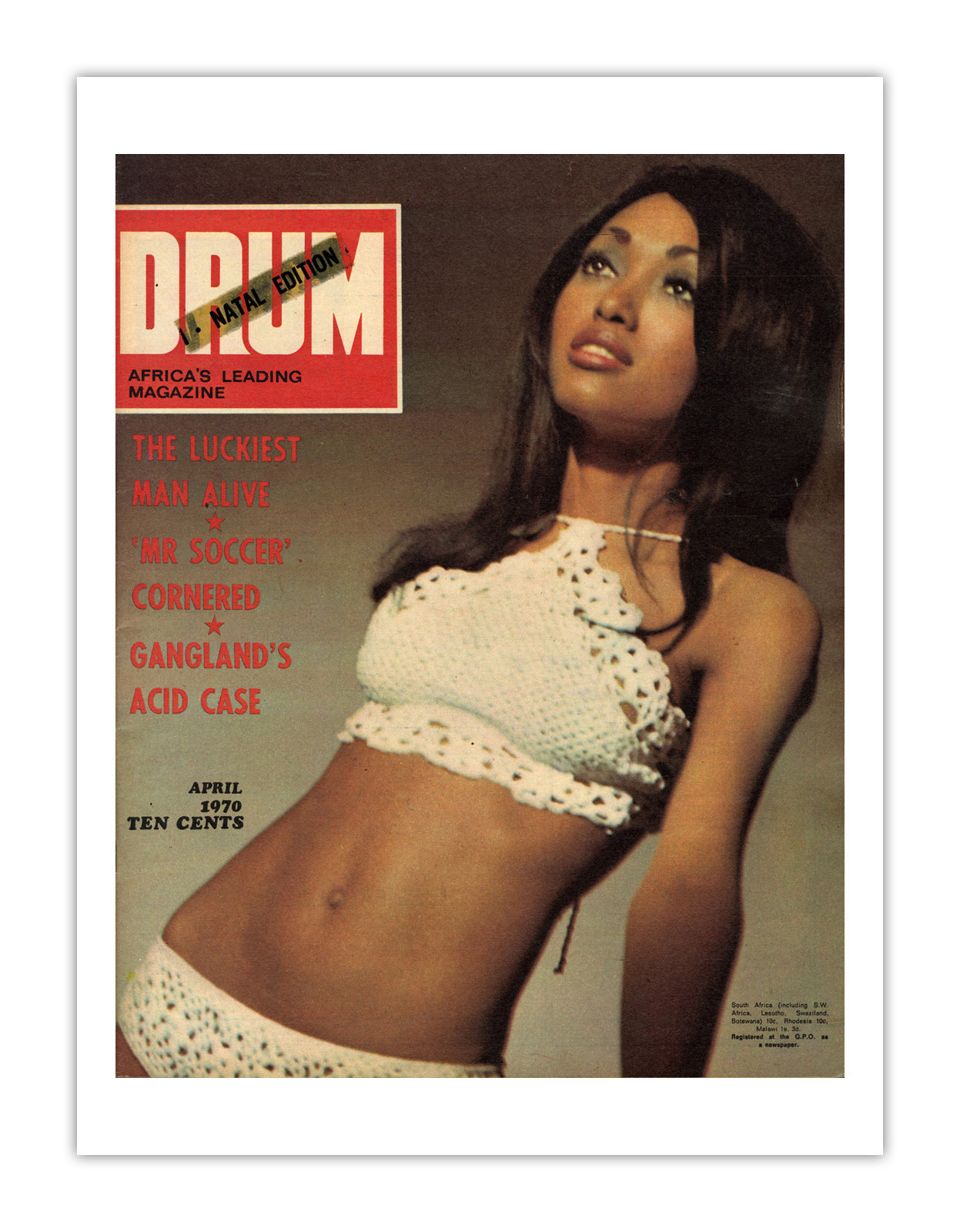 South Africa Drum Magazine cover, April 1970 – archival poster print